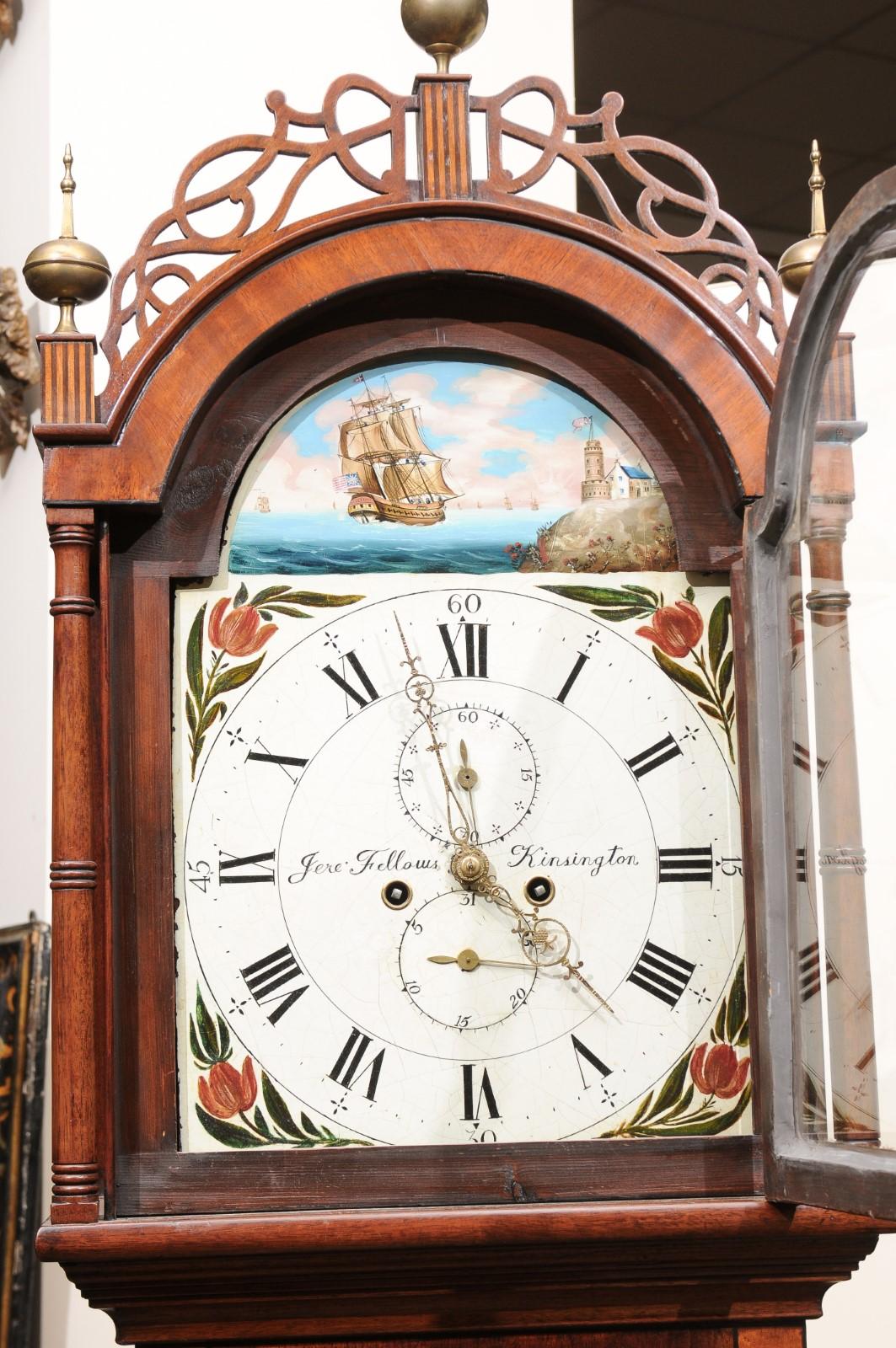 American Federal Tallcase Clock in Mahogany  For Sale 7