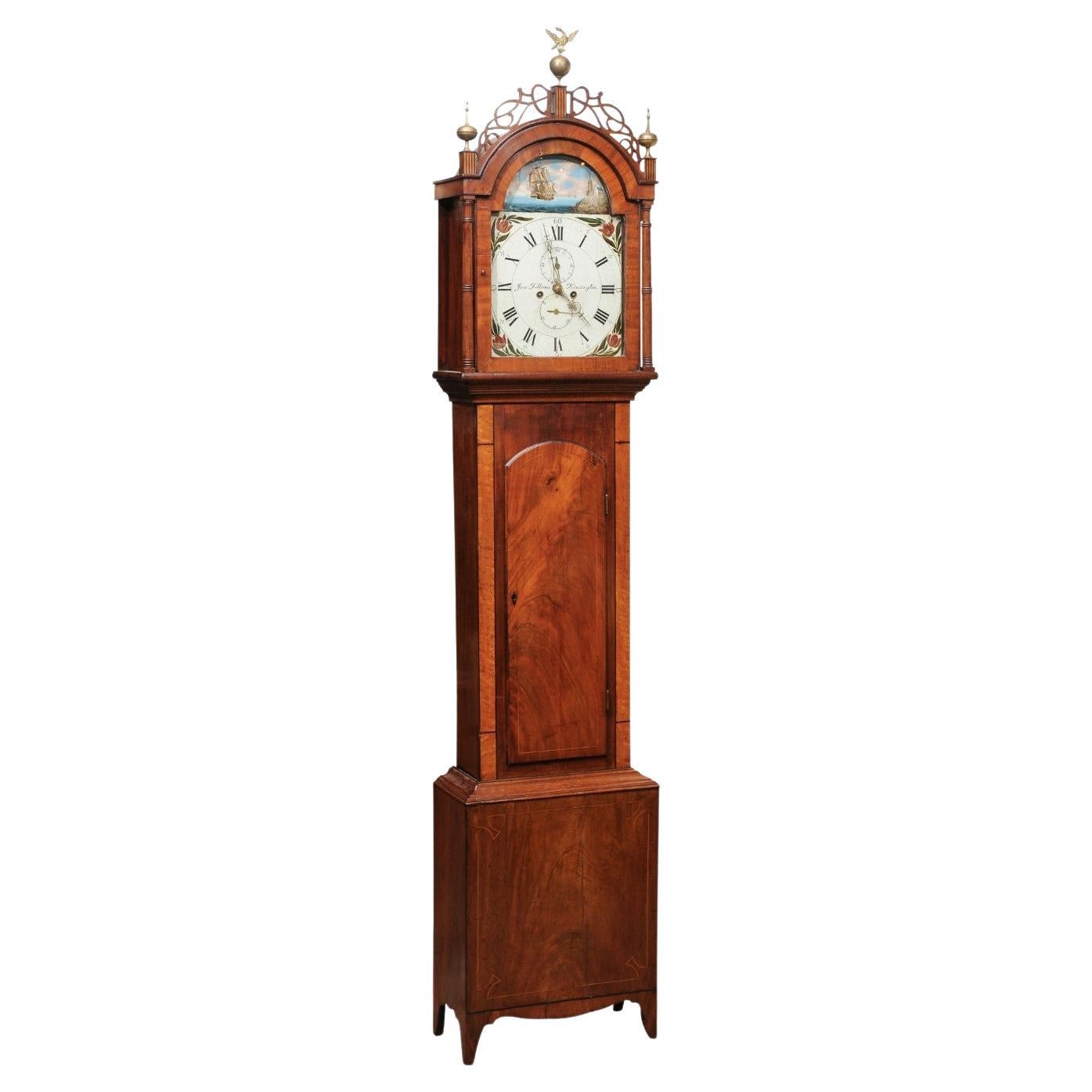 American Federal Tallcase Clock in Mahogany 