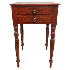 American Federal Two Drawer Stand In Original Red Surface 1810 - 1825