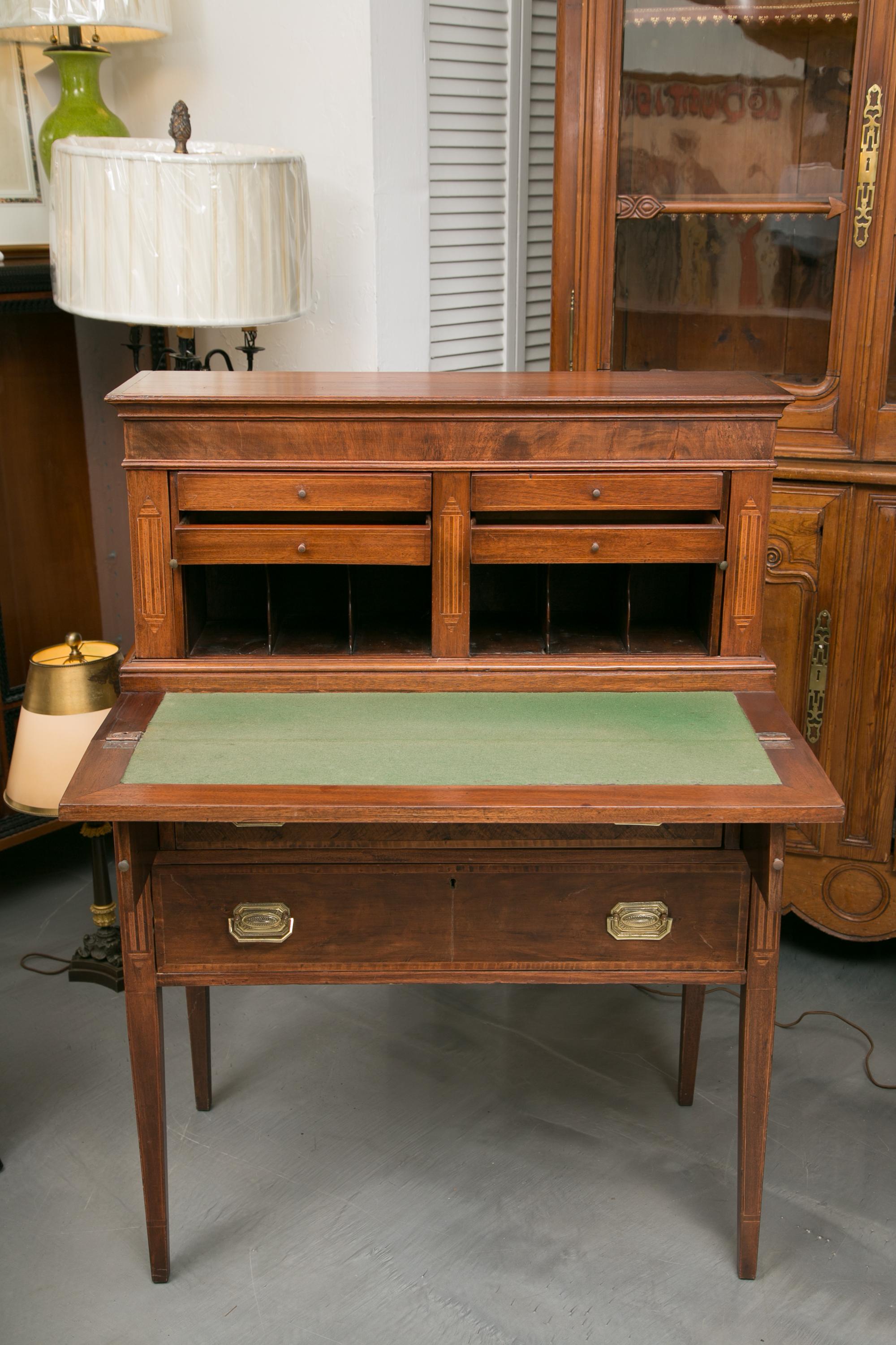 American Federal Writing Desk with Tambour Doors 2