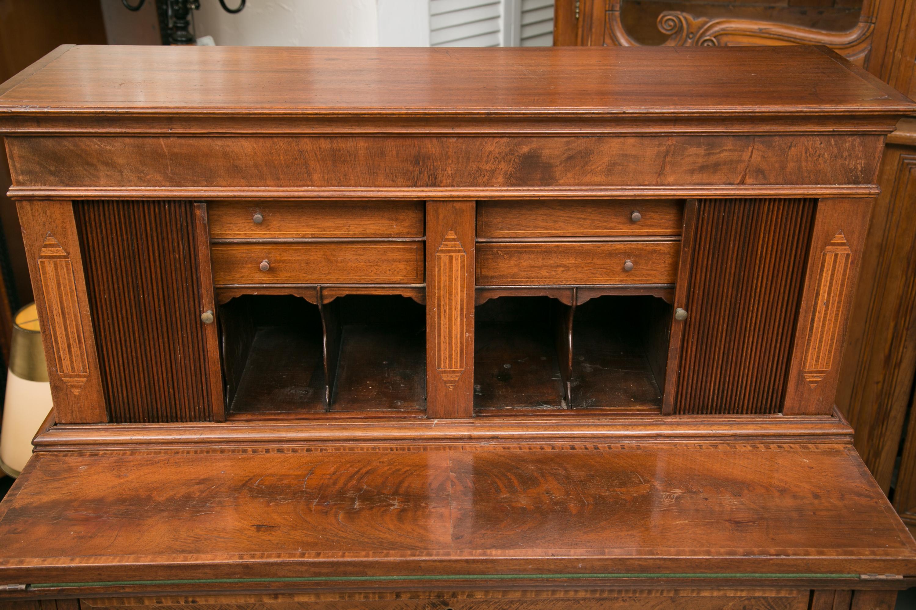 American Federal Writing Desk with Tambour Doors 4