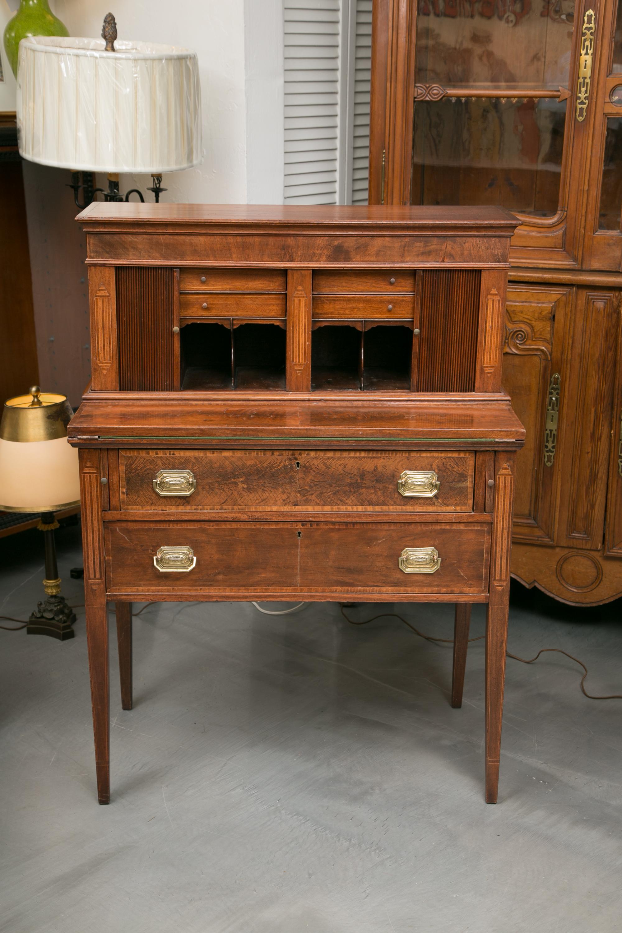 American Federal Writing Desk with Tambour Doors 5