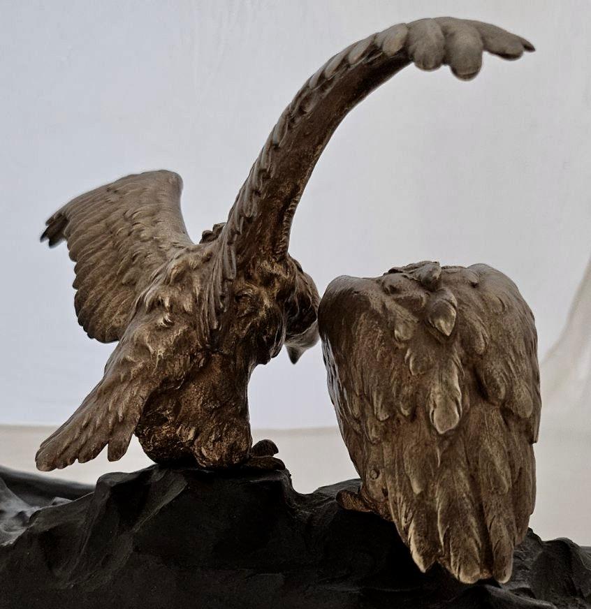 American Figural (Vultures) Bronze Inkwell For Sale 3