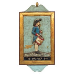 American Figurative Carved Wall Plaque of a Drummer