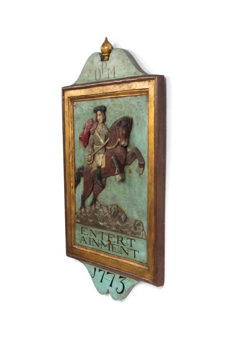 Placca da parete americana scolpita raffigurante un soldato rivoluzionario a cavallo In condizioni buone in vendita a Queens, NY