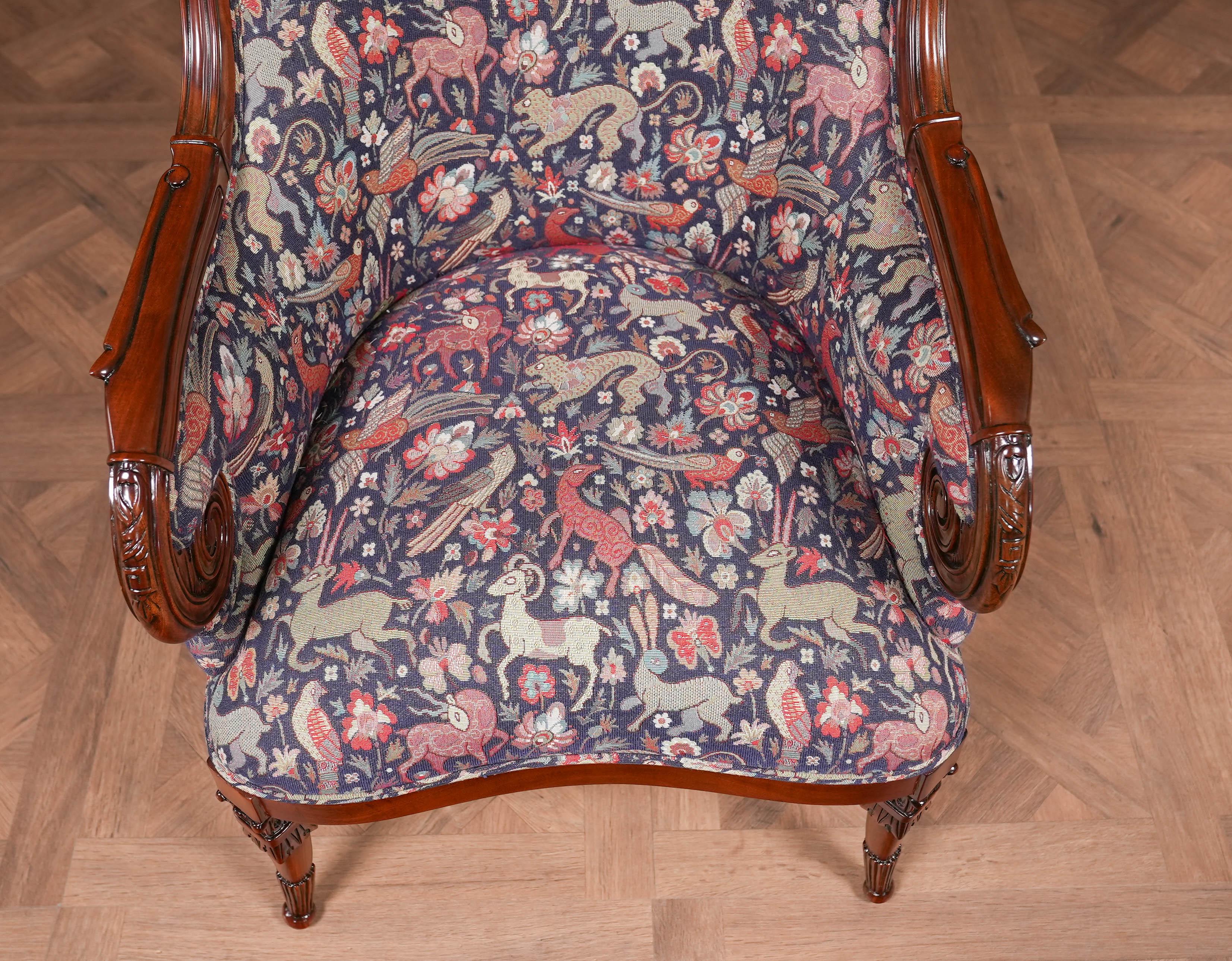 American Fireside Chair and Ottoman For Sale 6