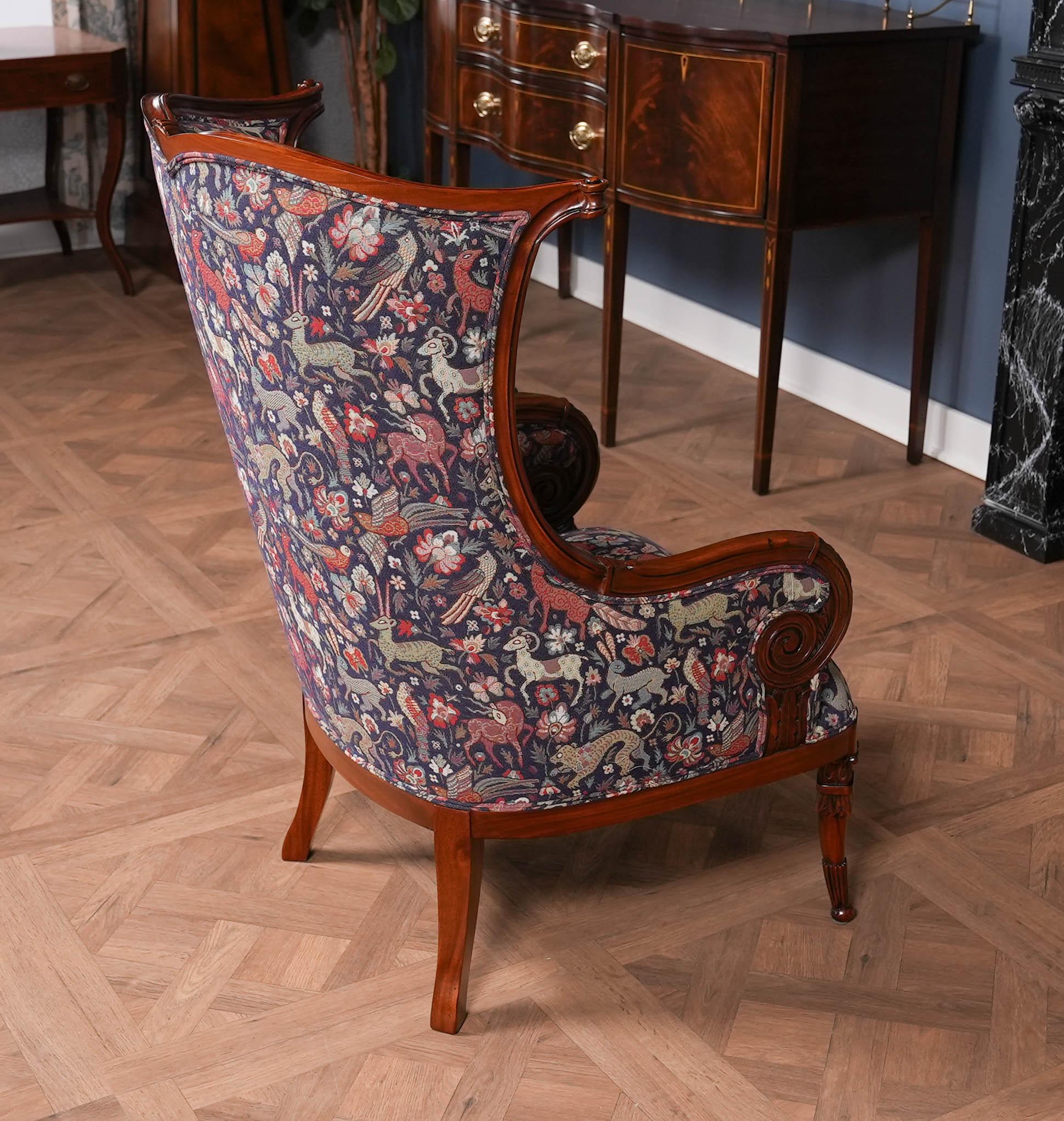 American Fireside Chair and Ottoman For Sale 8