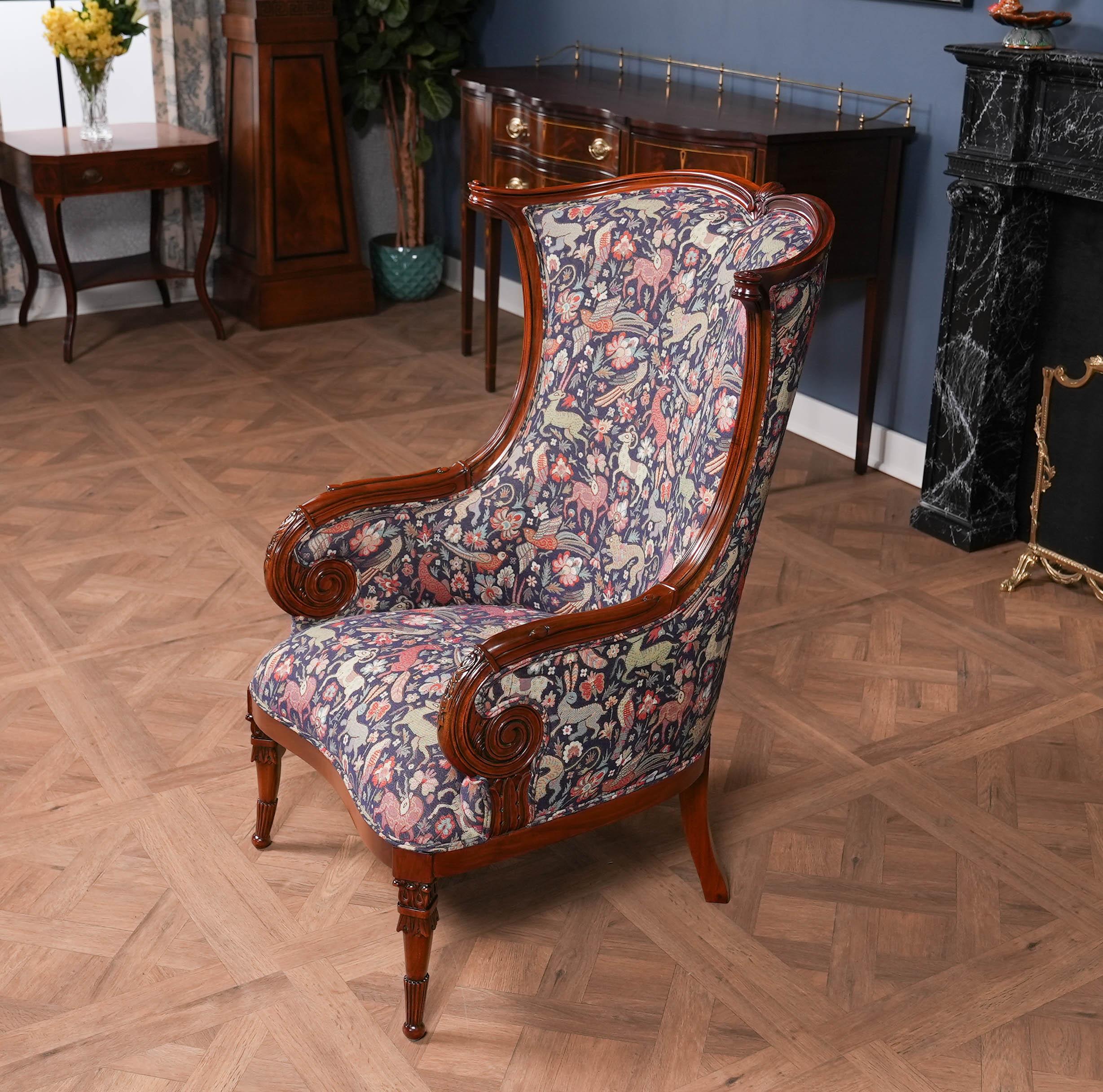 American Fireside Chair and Ottoman For Sale 1