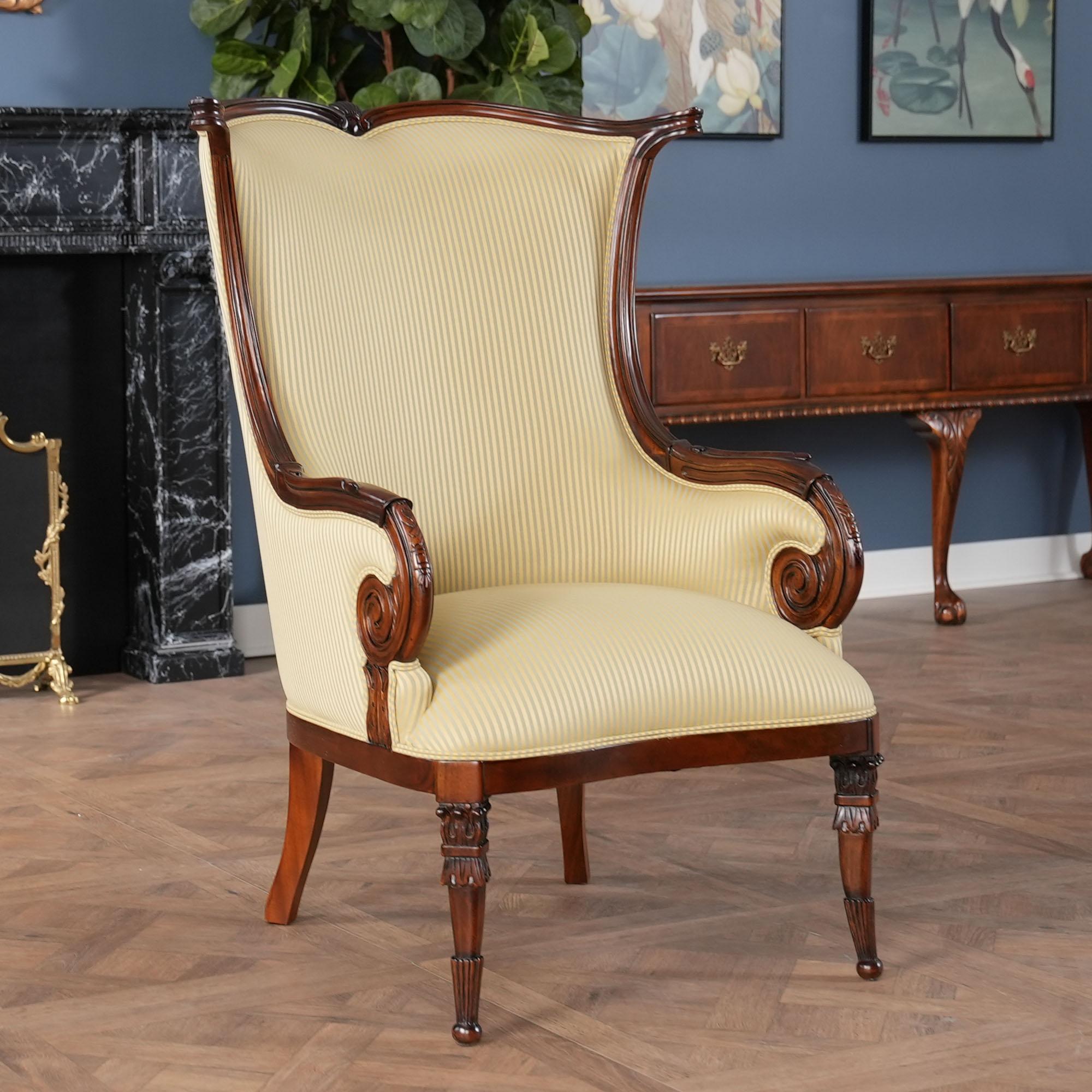 Renaissance American Fireside Chair For Sale