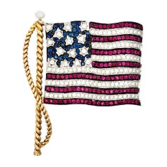 American Flag Brooch