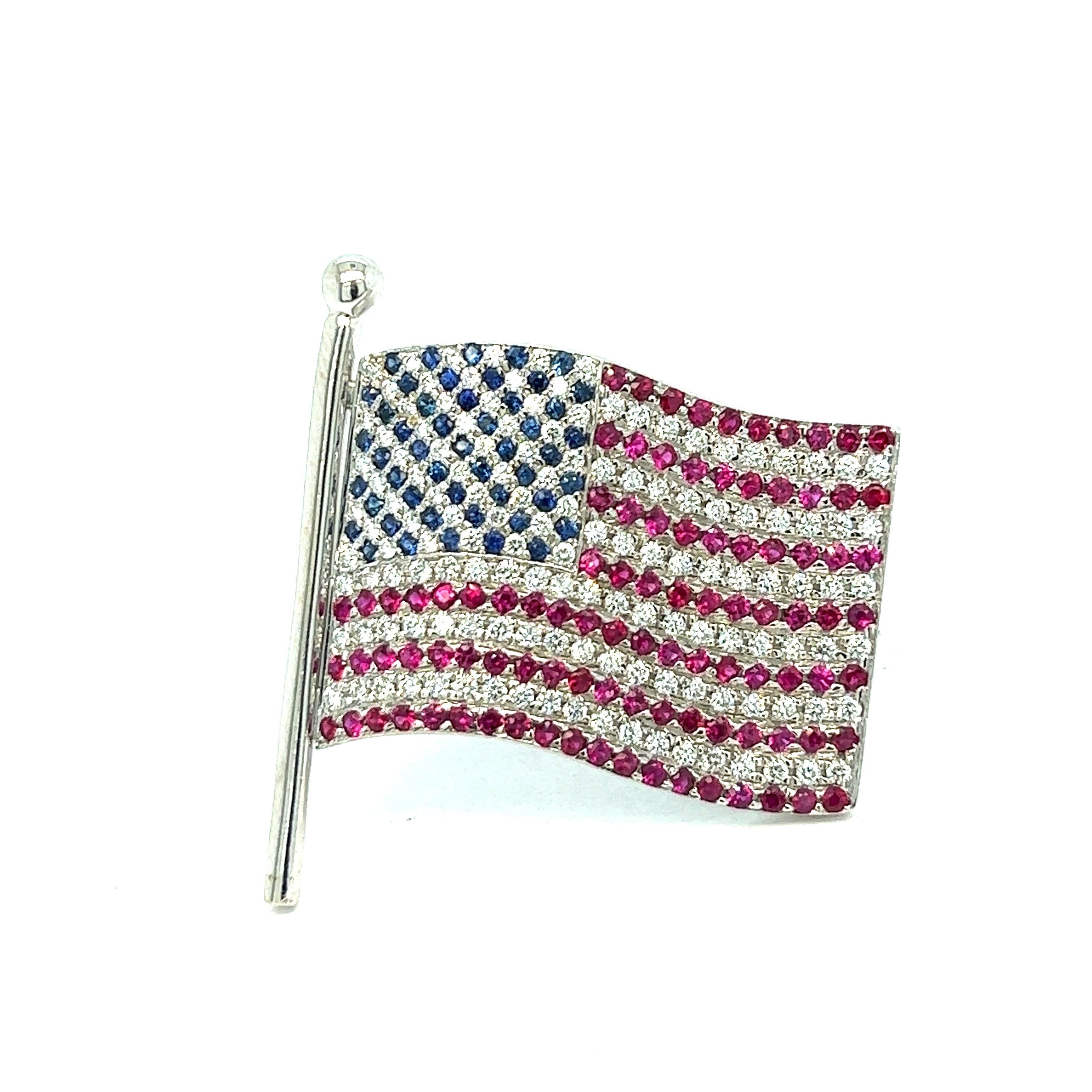 Contemporary American Flag Pin Brooch For Sale