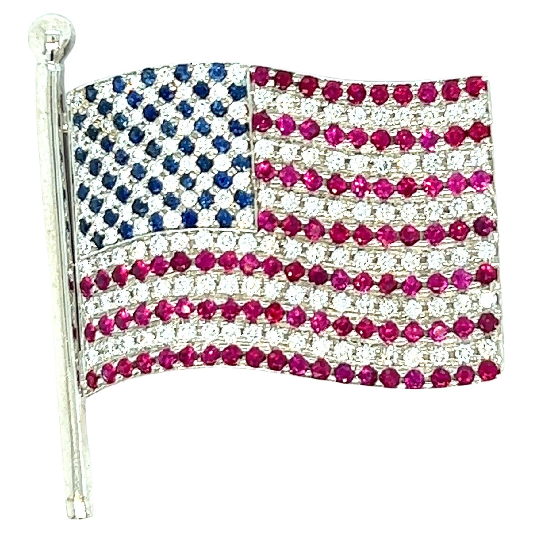 American Flag Pin Brooch For Sale