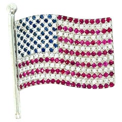 Retro American Flag Pin Brooch