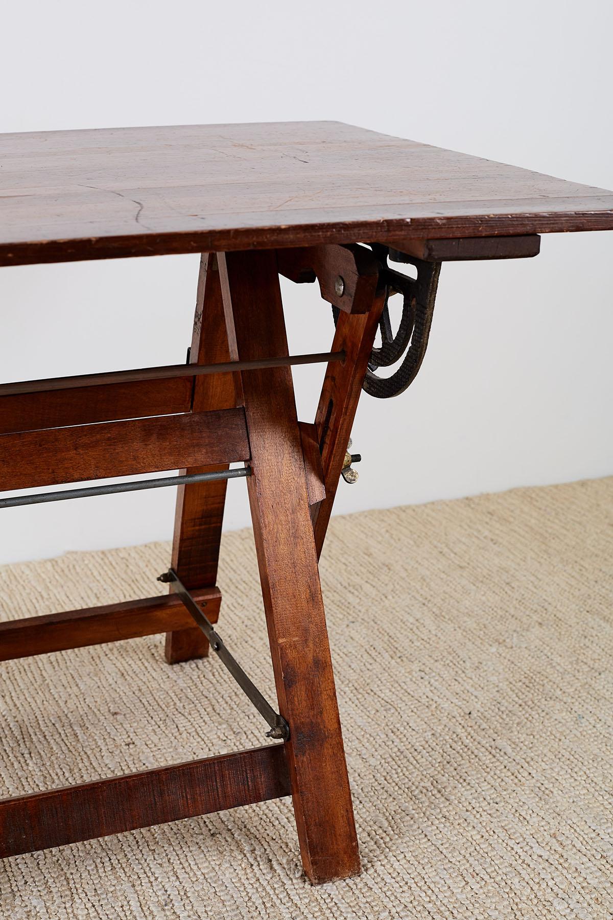 Hand-Crafted American Folding Drafting Table or Writing Table