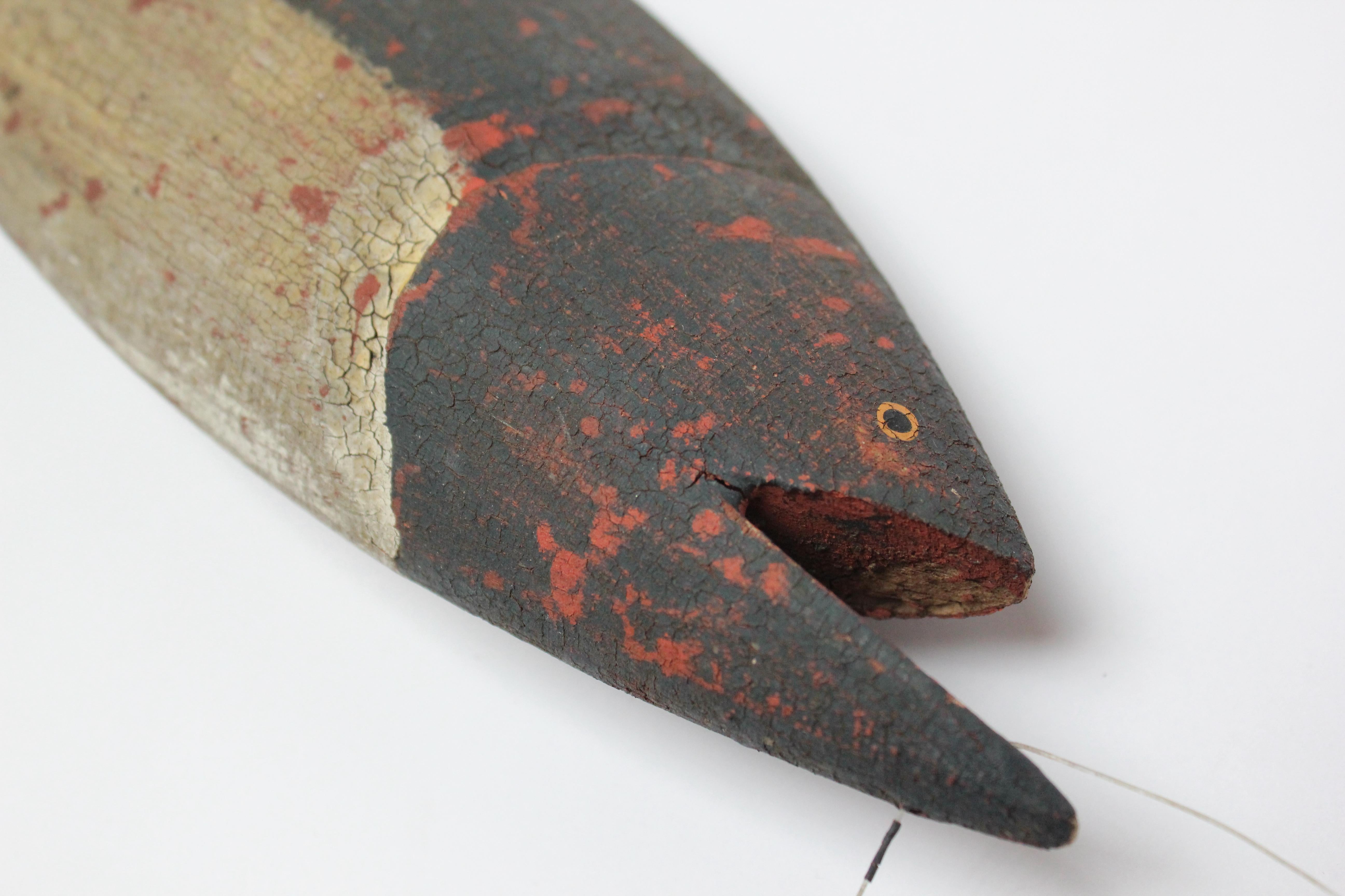 American Folk Art Carved Fish Decoy 4