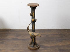 American Folk Art Carved Heron Pedestal Stand, Circa 1940