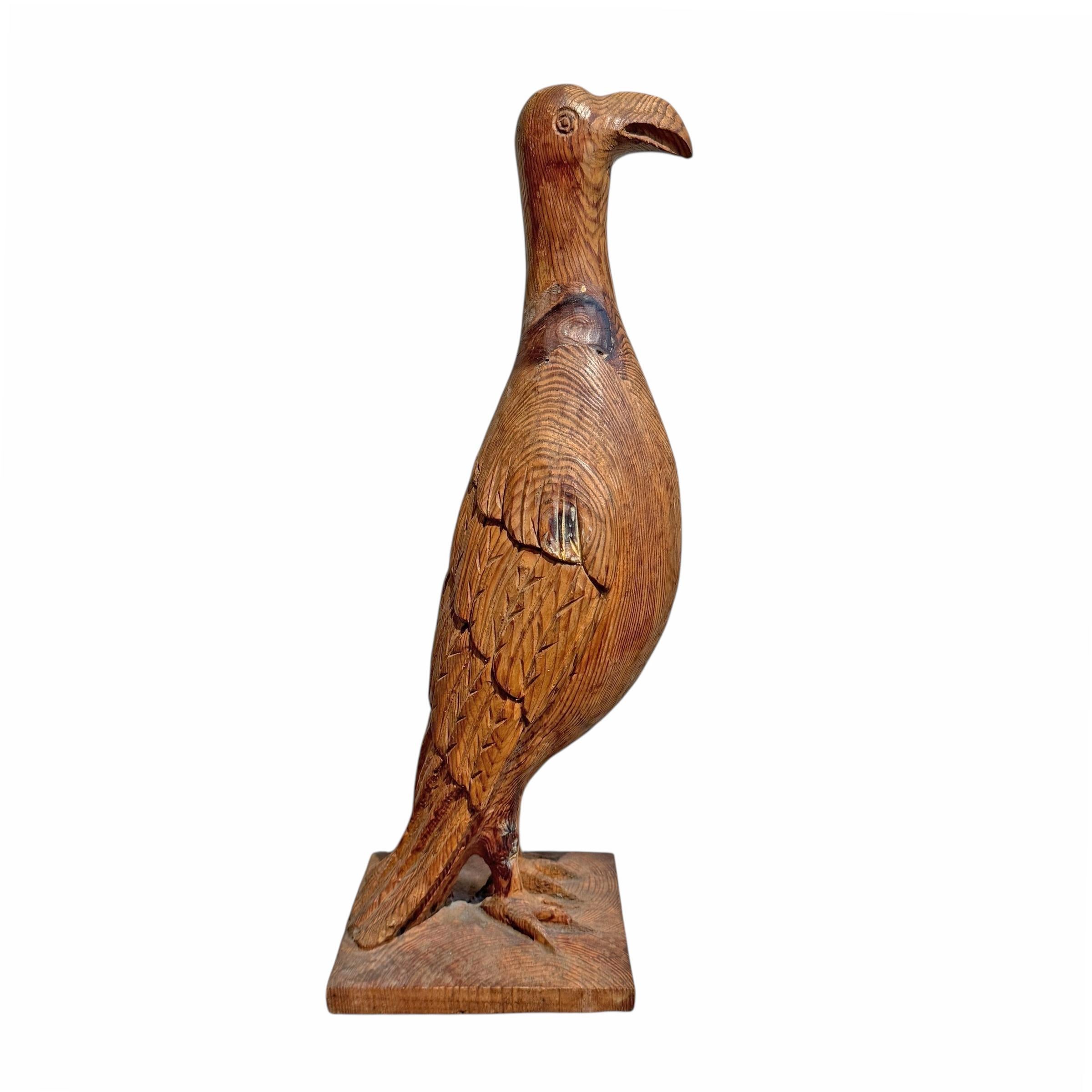 Hand-Carved American Folk Art Carved Pine Eagle For Sale