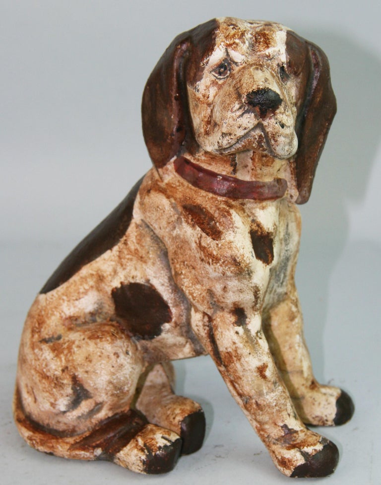 Hand painted cast iron beagle sculpture/door stop.