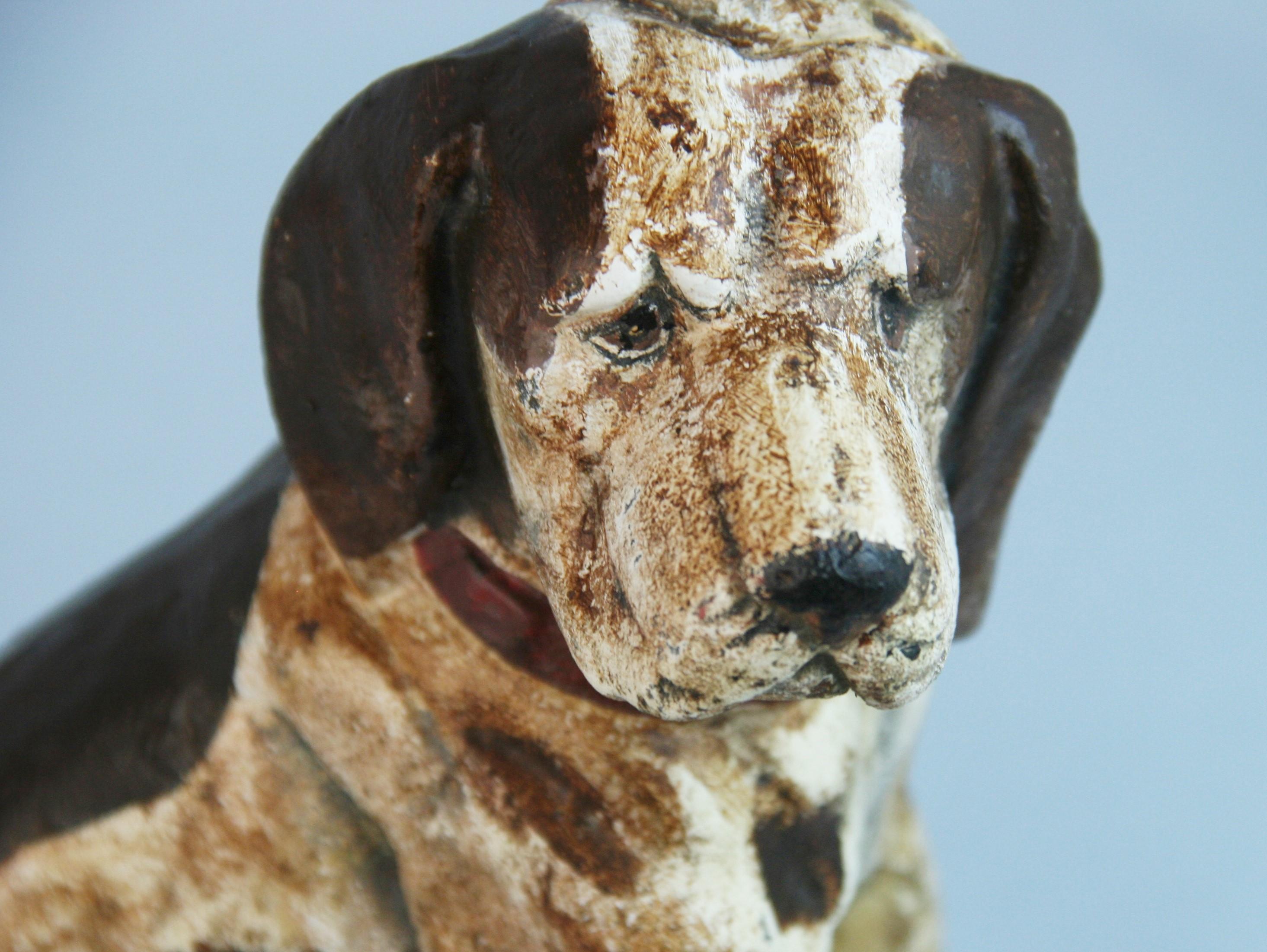 American Folk Art Cast Iron Beagle Dog Sculpture/Door Stop 1