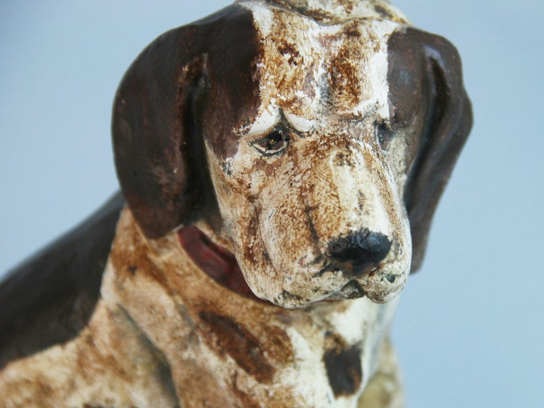 American Folk Art Cast Iron Beagle Dog Sculpture/Door Stop For Sale 4