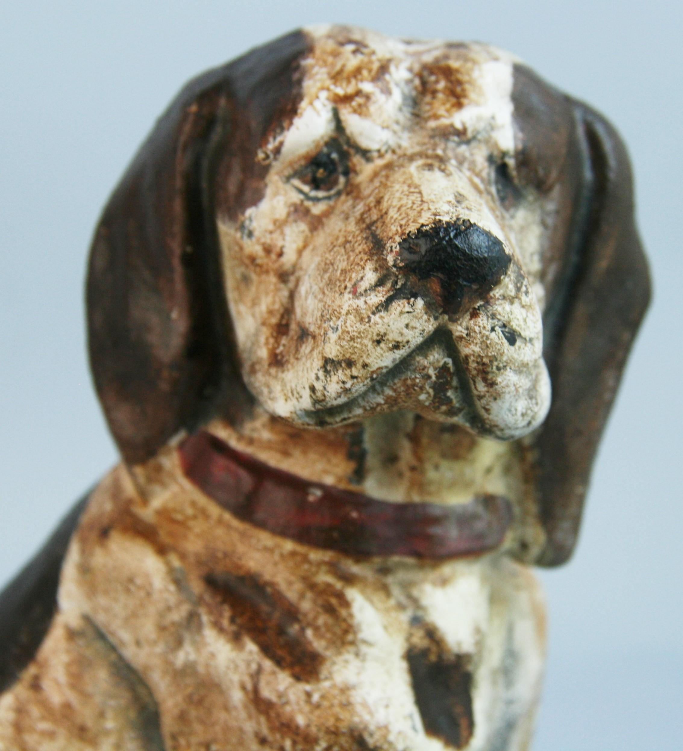 American Folk Art Cast Iron Beagle Dog Sculpture/Door Stop 2