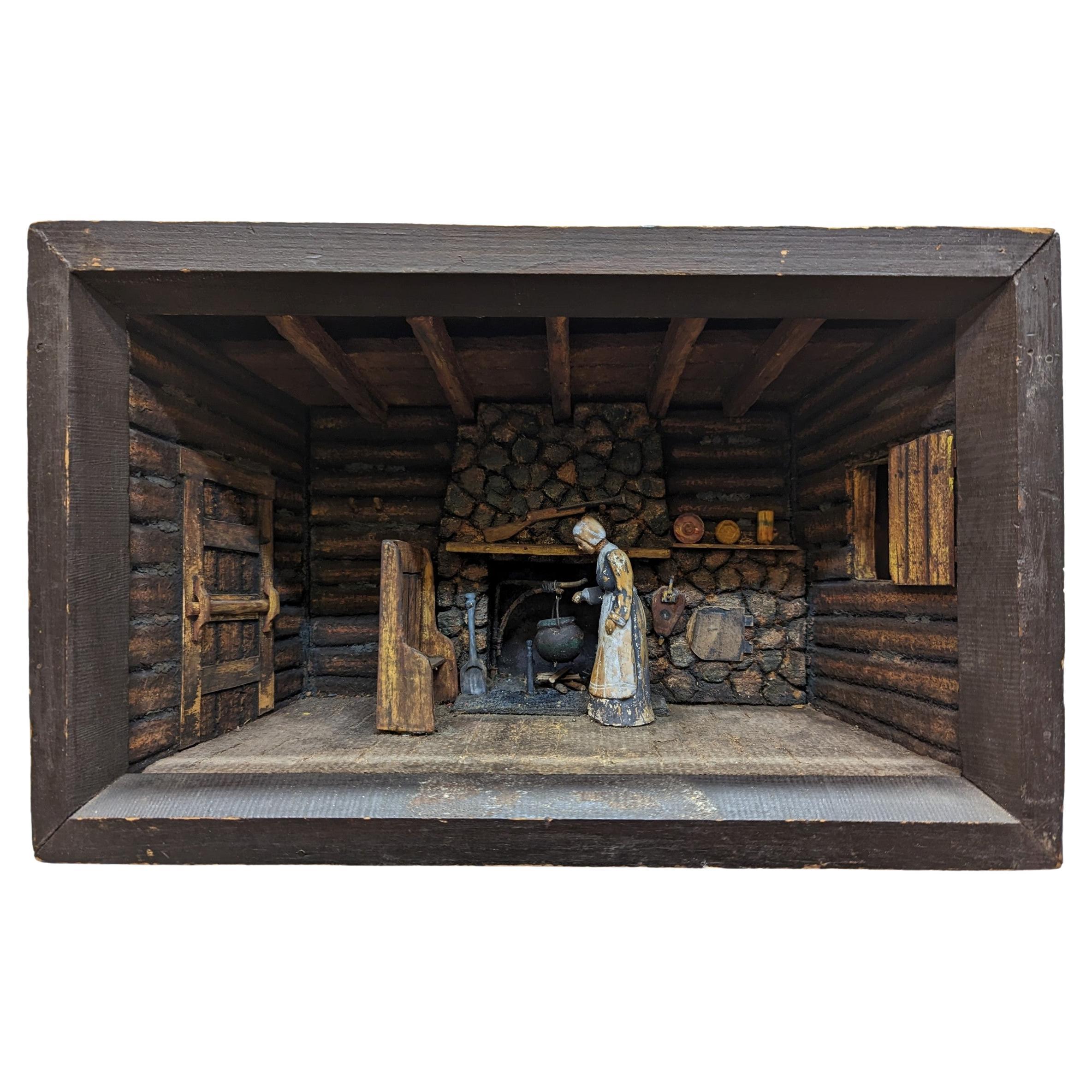 American Folk Art Colonial Diorama 