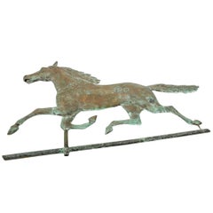 Antique American Folk Art Copper Horse Weathervane in Ethan Allen Manner