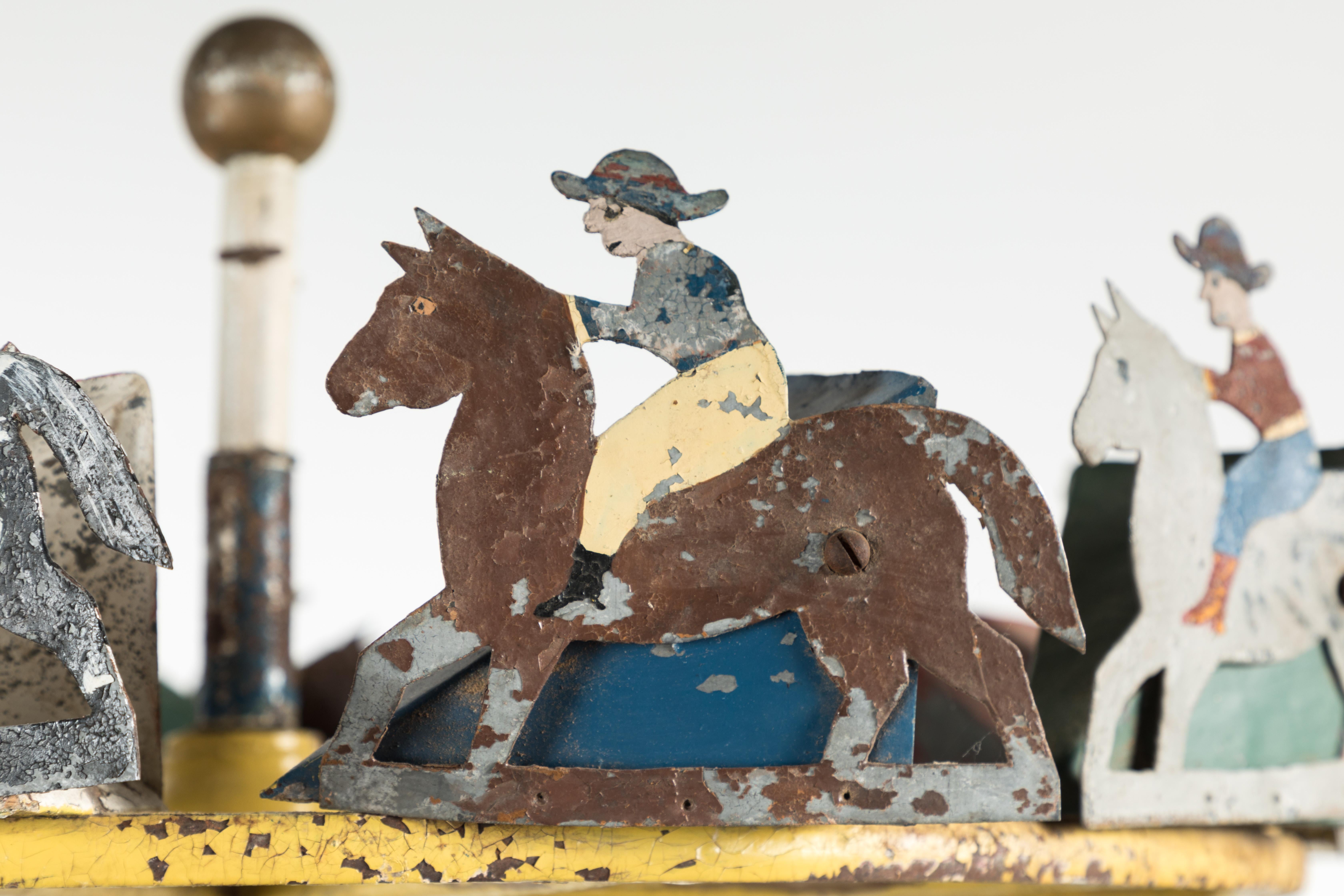 American Folk Art Cowboy and Horse Whirligig For Sale 4