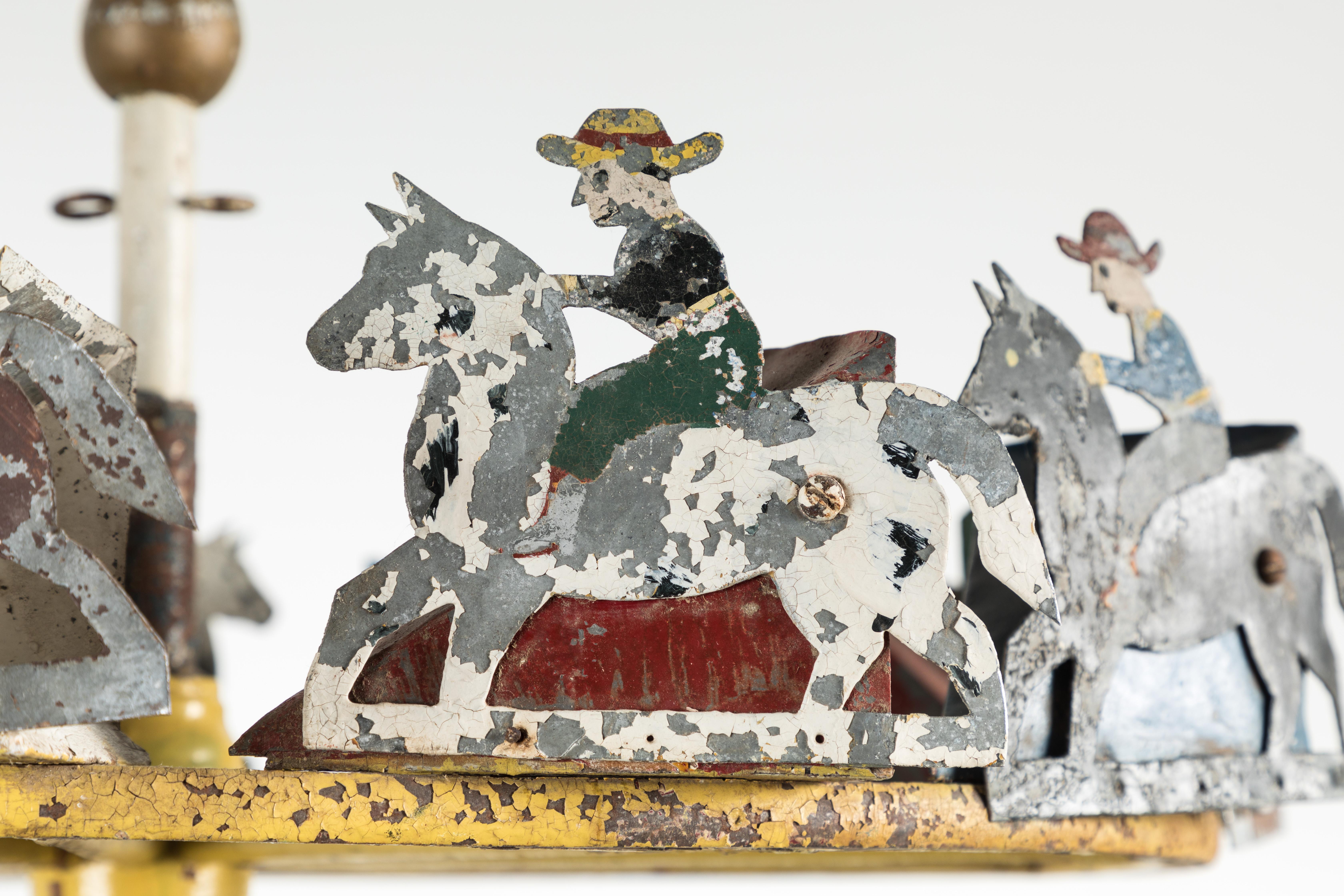 Américain Cowboy and Horse Whirligig - Art populaire américain en vente