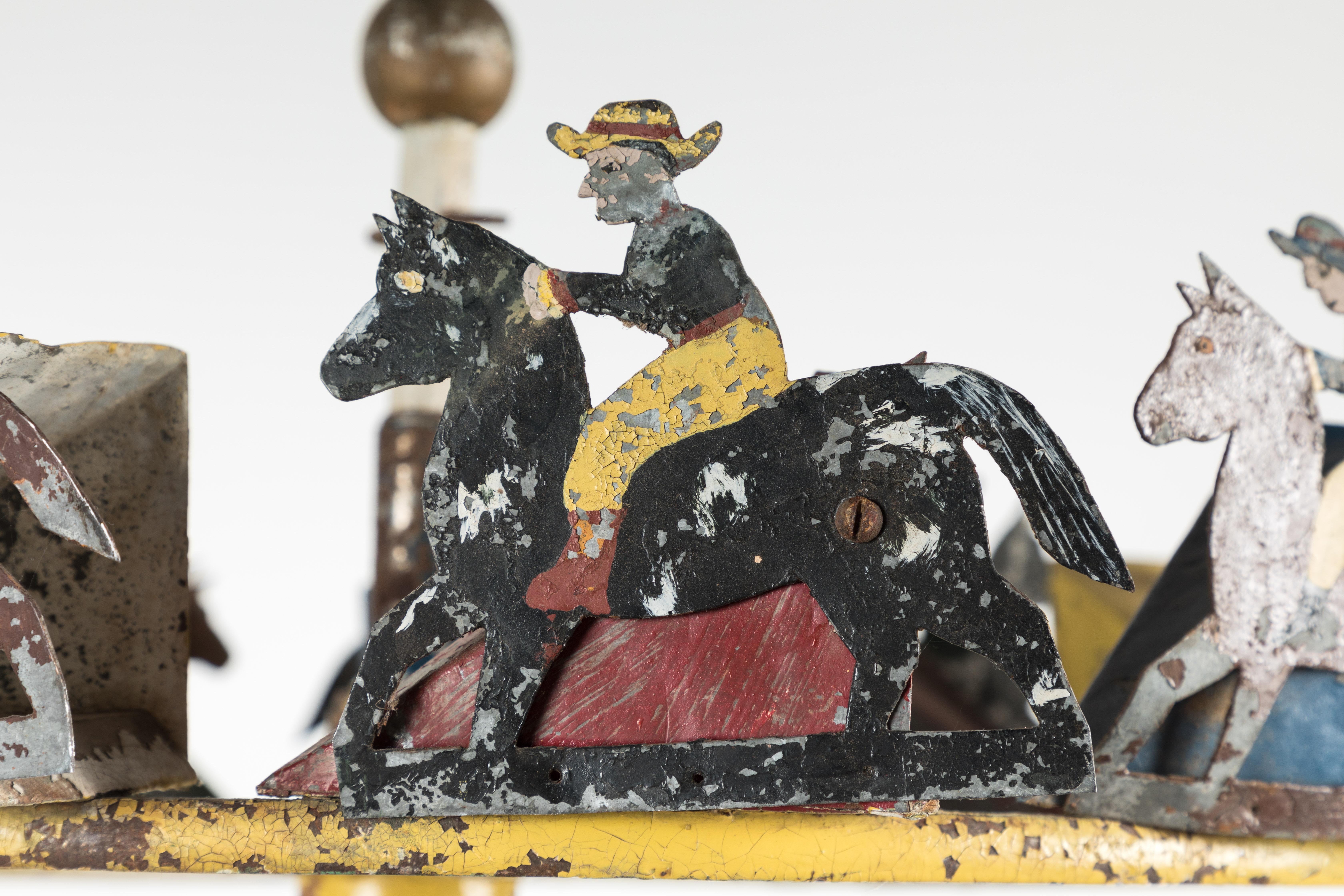 Milieu du XXe siècle Cowboy and Horse Whirligig - Art populaire américain en vente