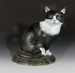 American Folk Art Door Stop in the Form of a Sitting Cat, Early 20th Century