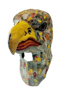 American Folk Art Eagle’s Head Papier-Mâché Mask