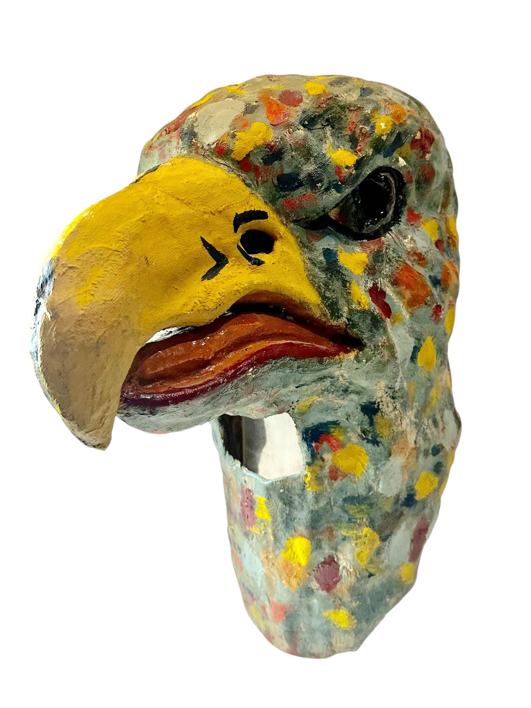 Late 19th Century American Folk Art Eagle’s Head Papier-Mâché Mask For Sale