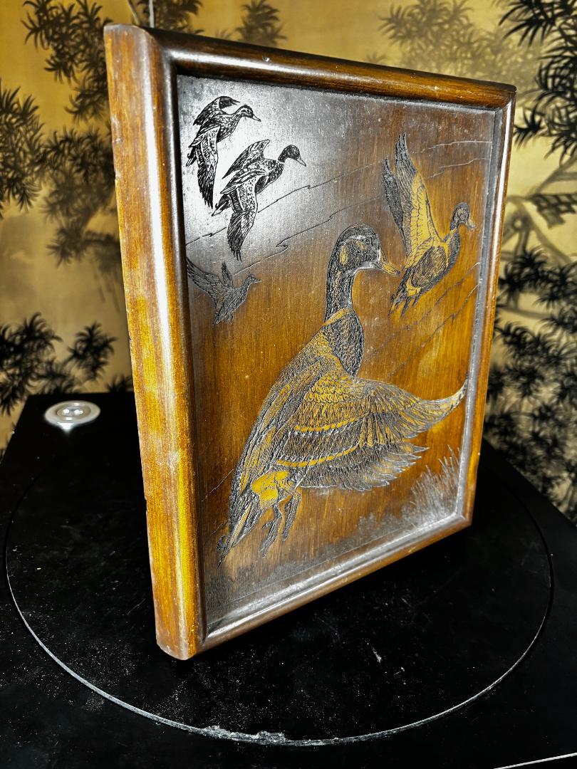 American Folk Art  Five Flying Ducks Signed E.H. Hart For Sale 2