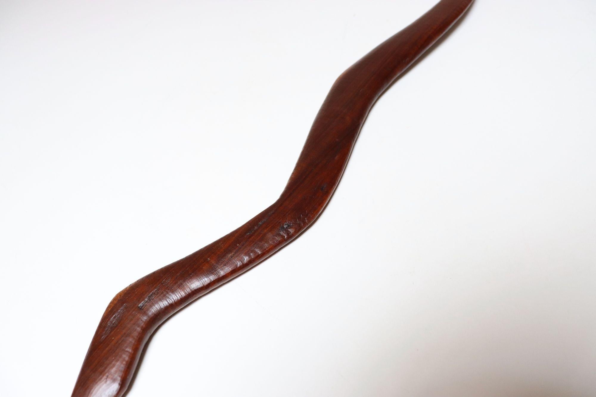 Serpente in legno di palissandro intagliato a mano in stile folk americano in vendita 1