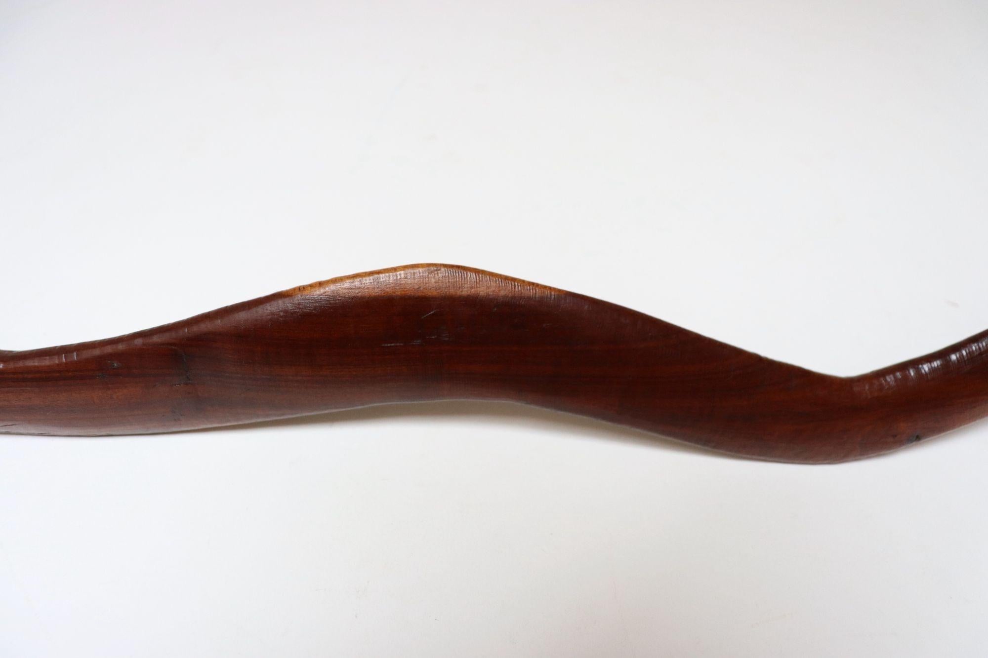 Serpente in legno di palissandro intagliato a mano in stile folk americano in vendita 2