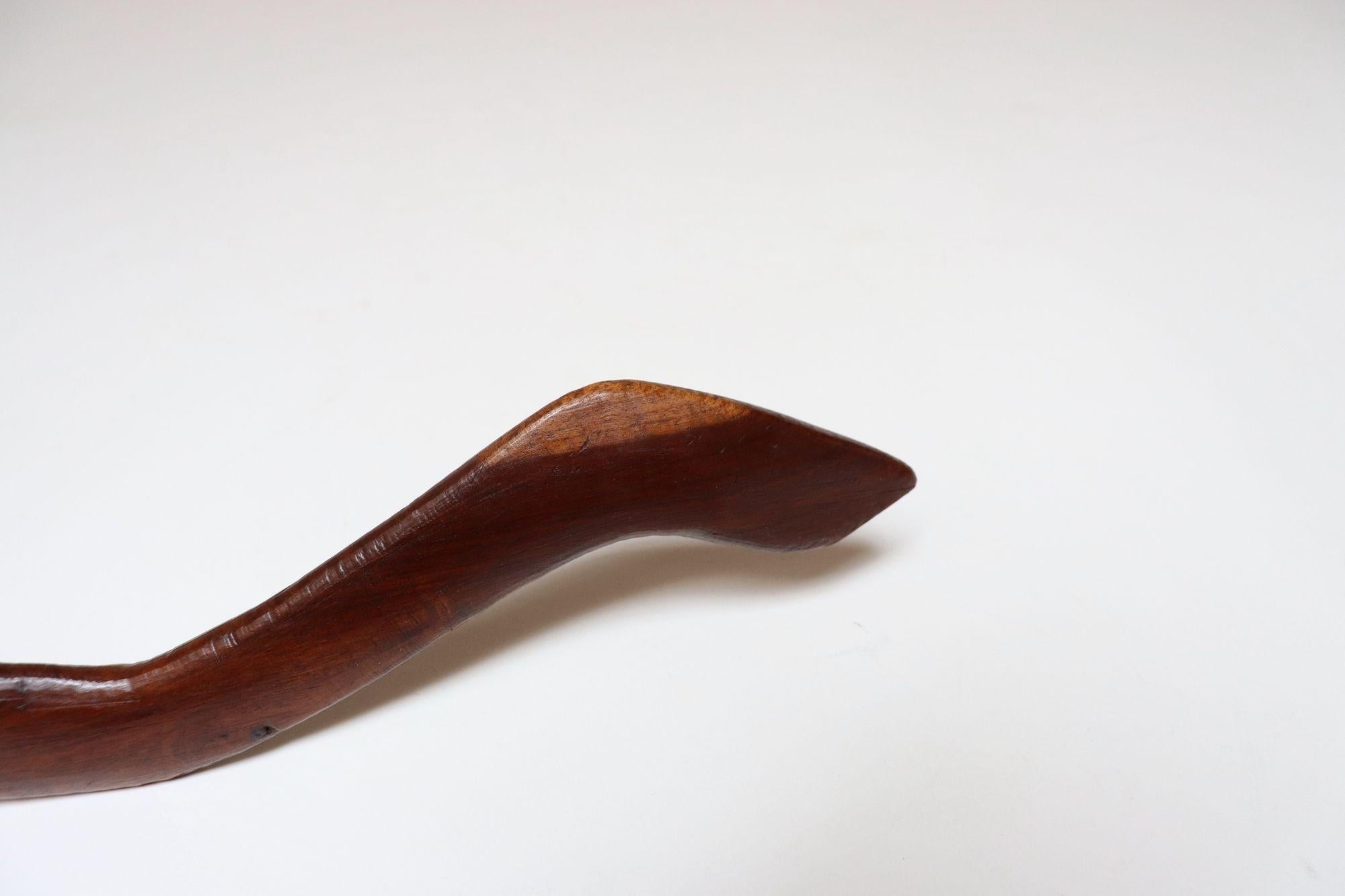 Serpente in legno di palissandro intagliato a mano in stile folk americano in vendita 3