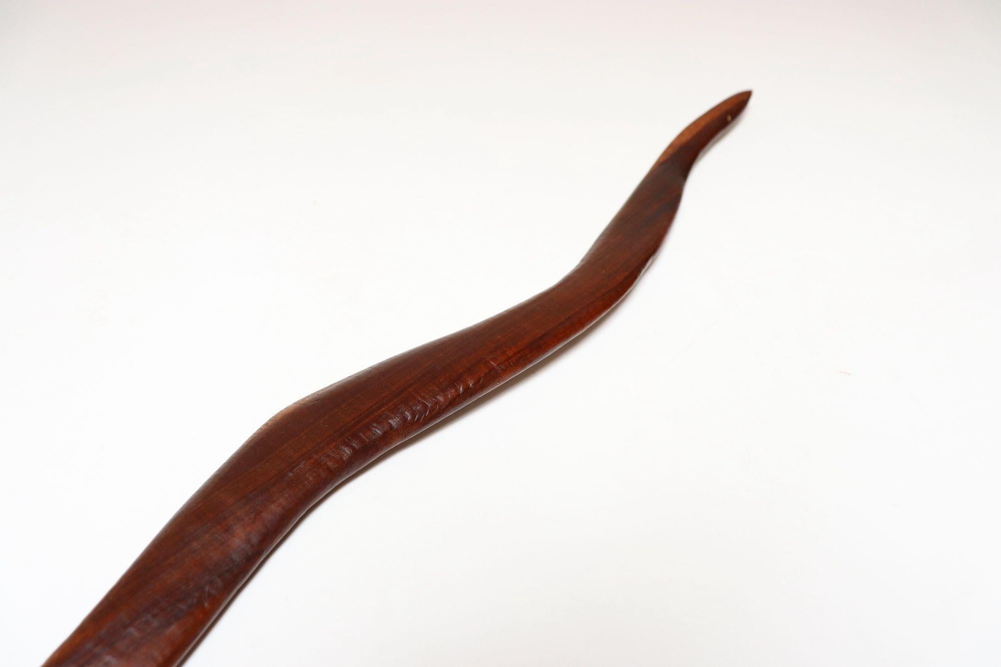 Serpente in legno di palissandro intagliato a mano in stile folk americano in vendita 5