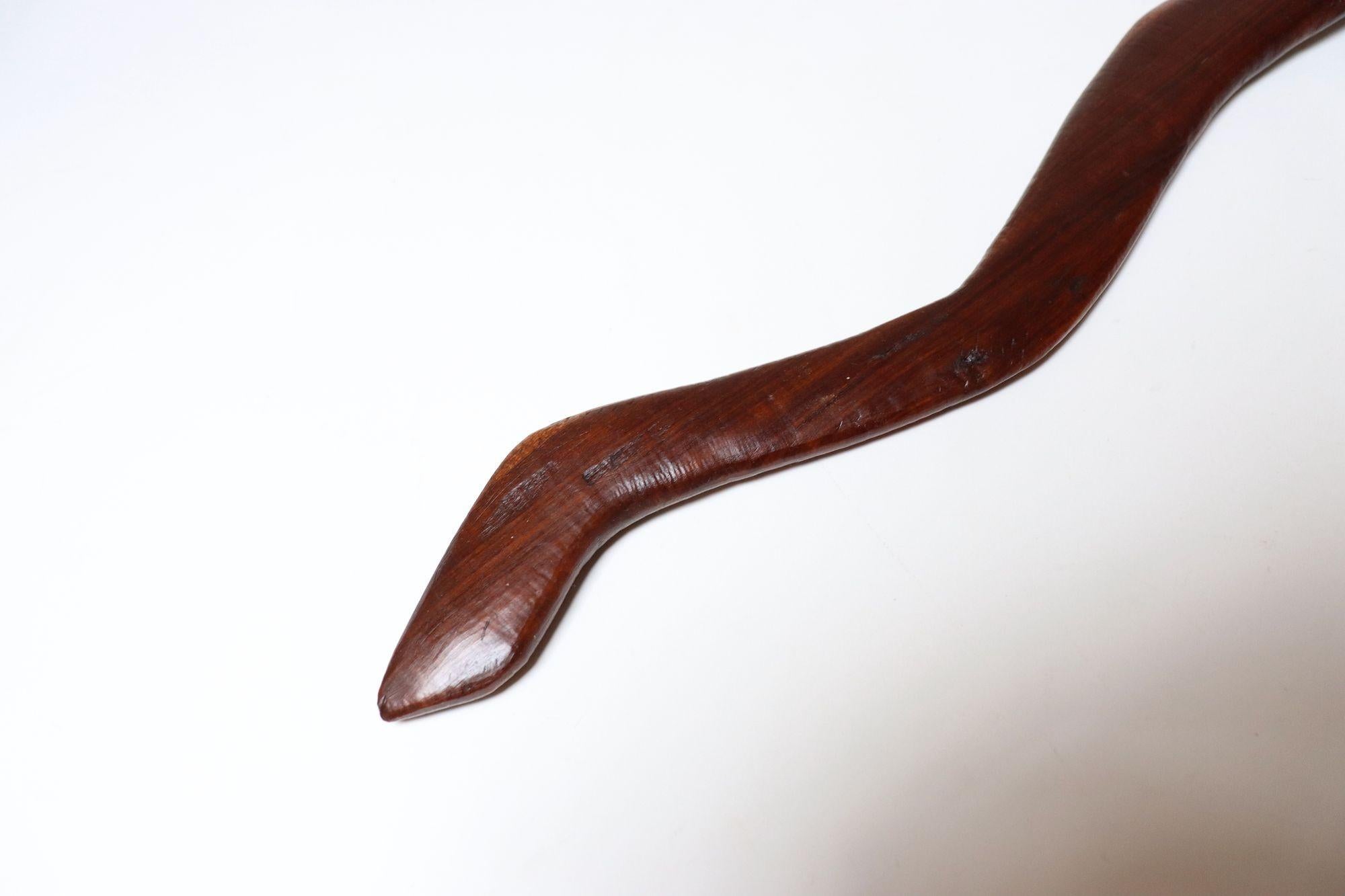 Serpente in legno di palissandro intagliato a mano in stile folk americano in vendita 10