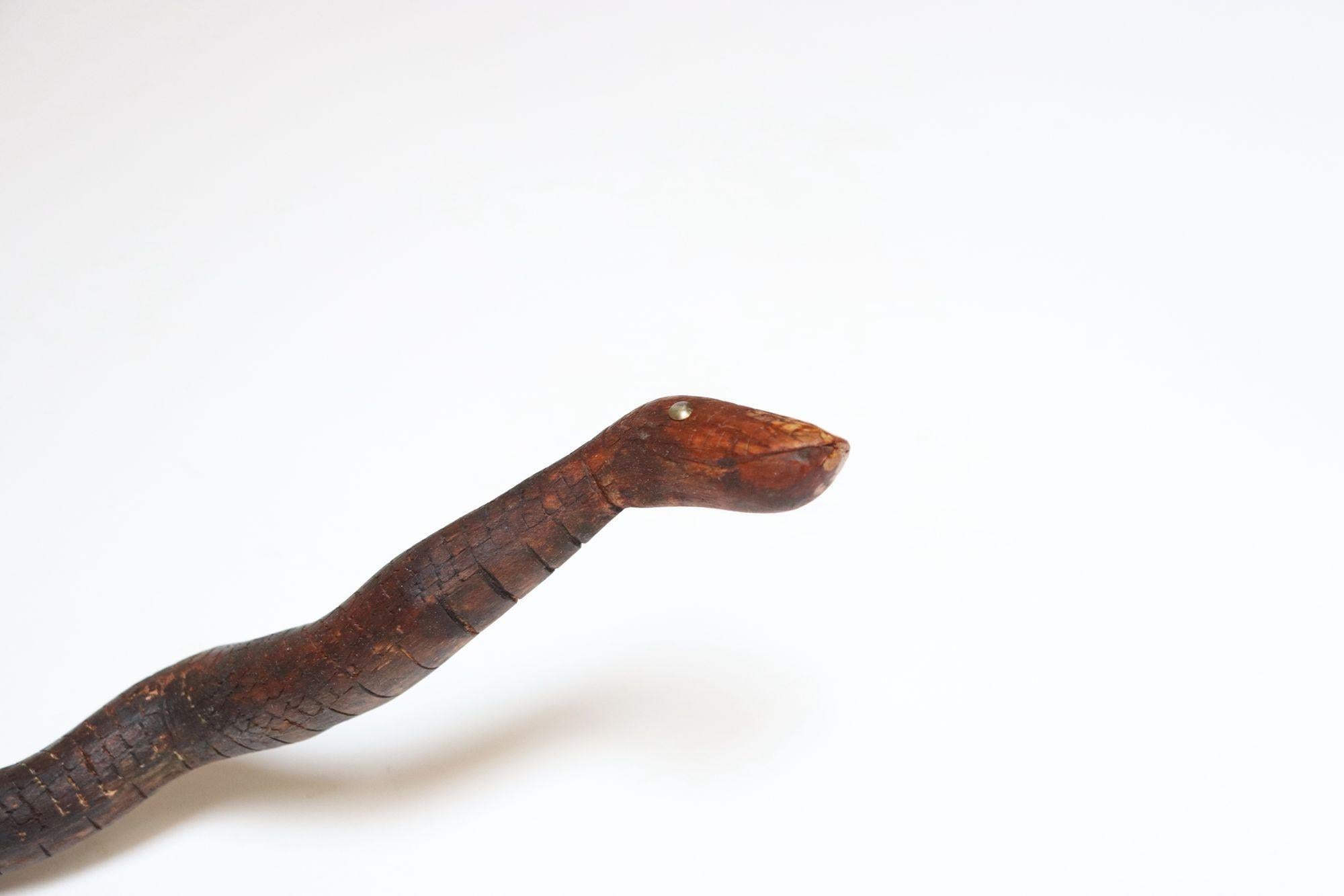 Scultura in legno di serpente spinoso intagliato a mano di American Folk Art Carved in vendita 13