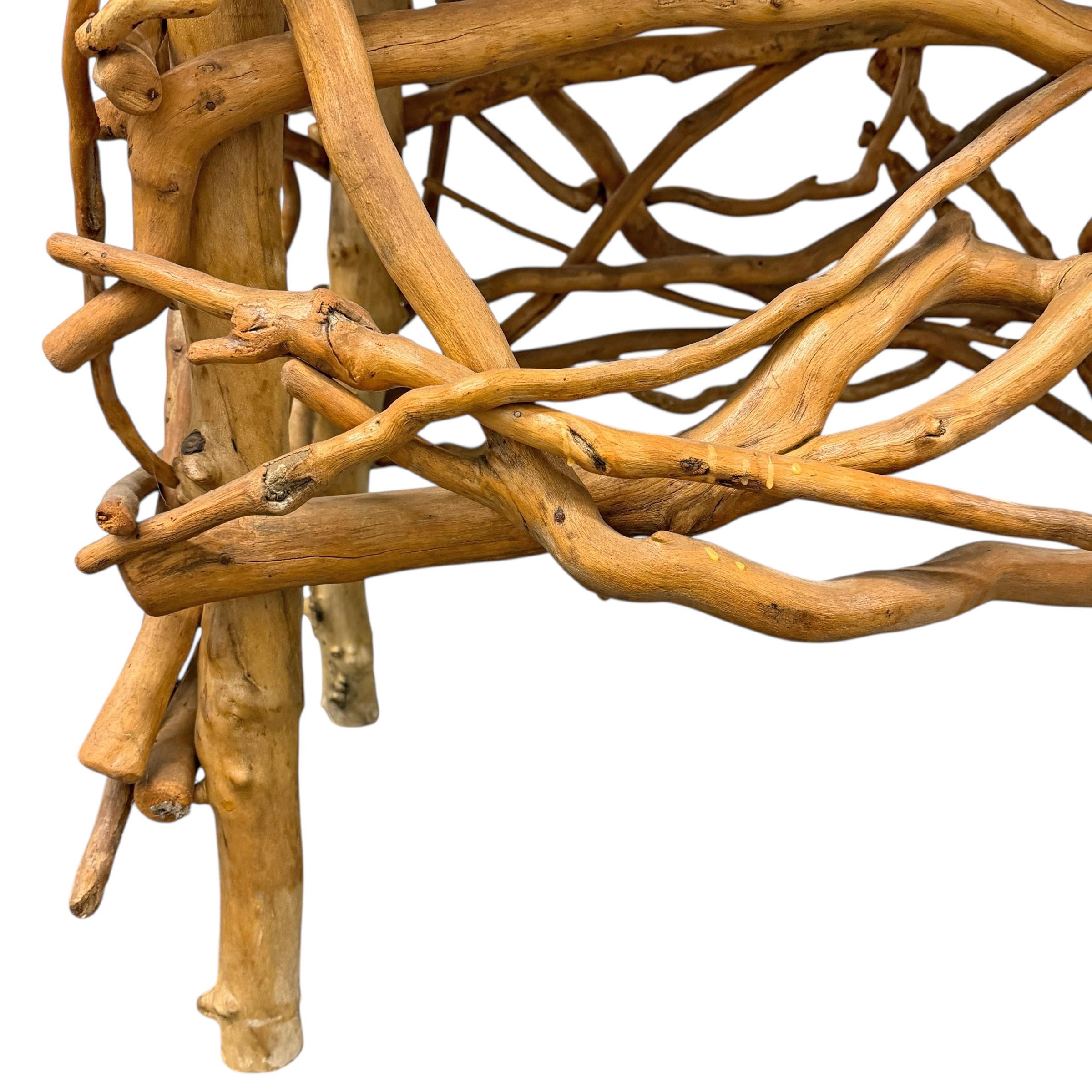 Table à serpent en bois de rameaux et bois de racines incrusté d'art populaire américain en vente 7