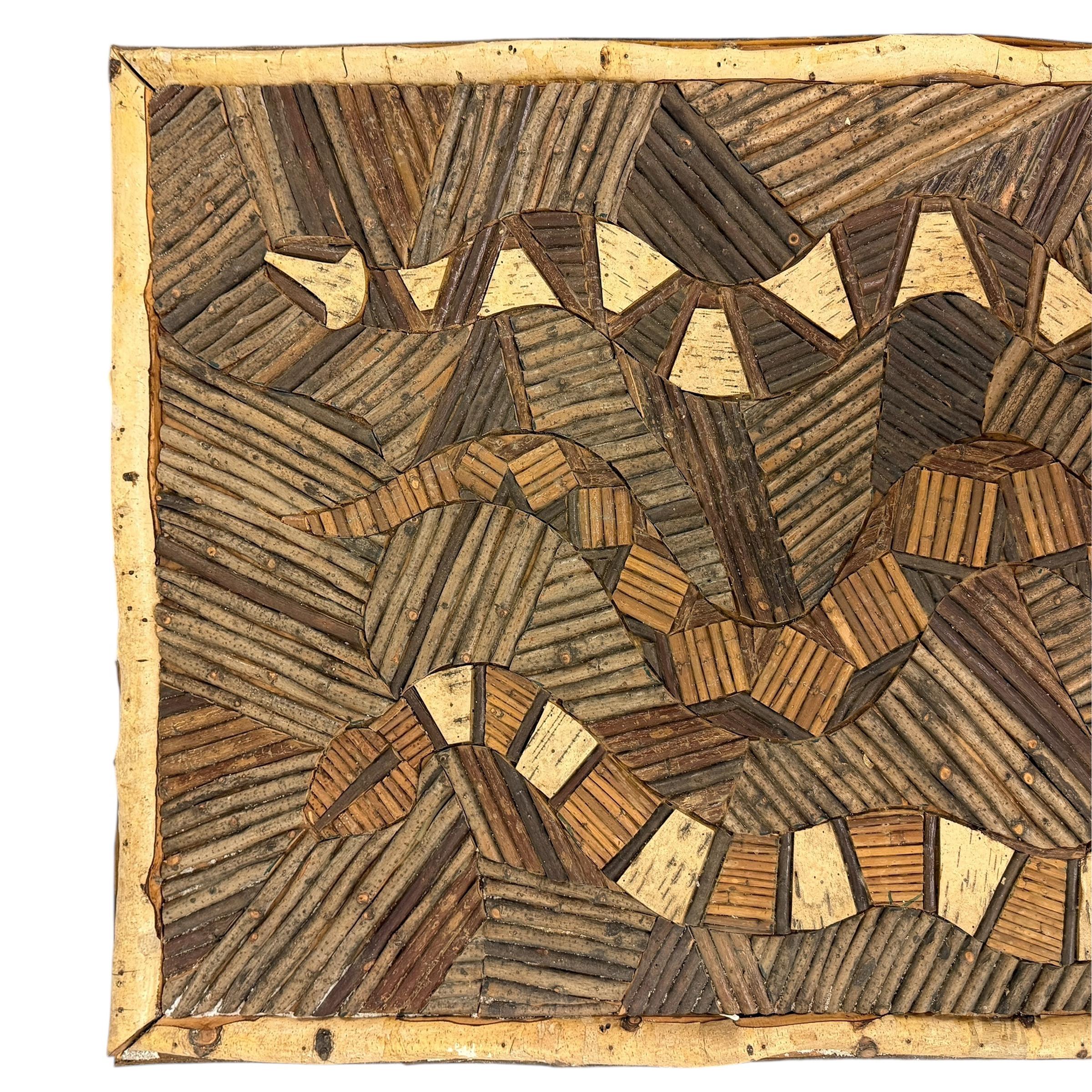 Table à serpent en bois de rameaux et bois de racines incrusté d'art populaire américain en vente 1