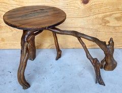 American Folk Art Jack Daniel's Barrel-Top and Cypress Root Table, Circa 1960s