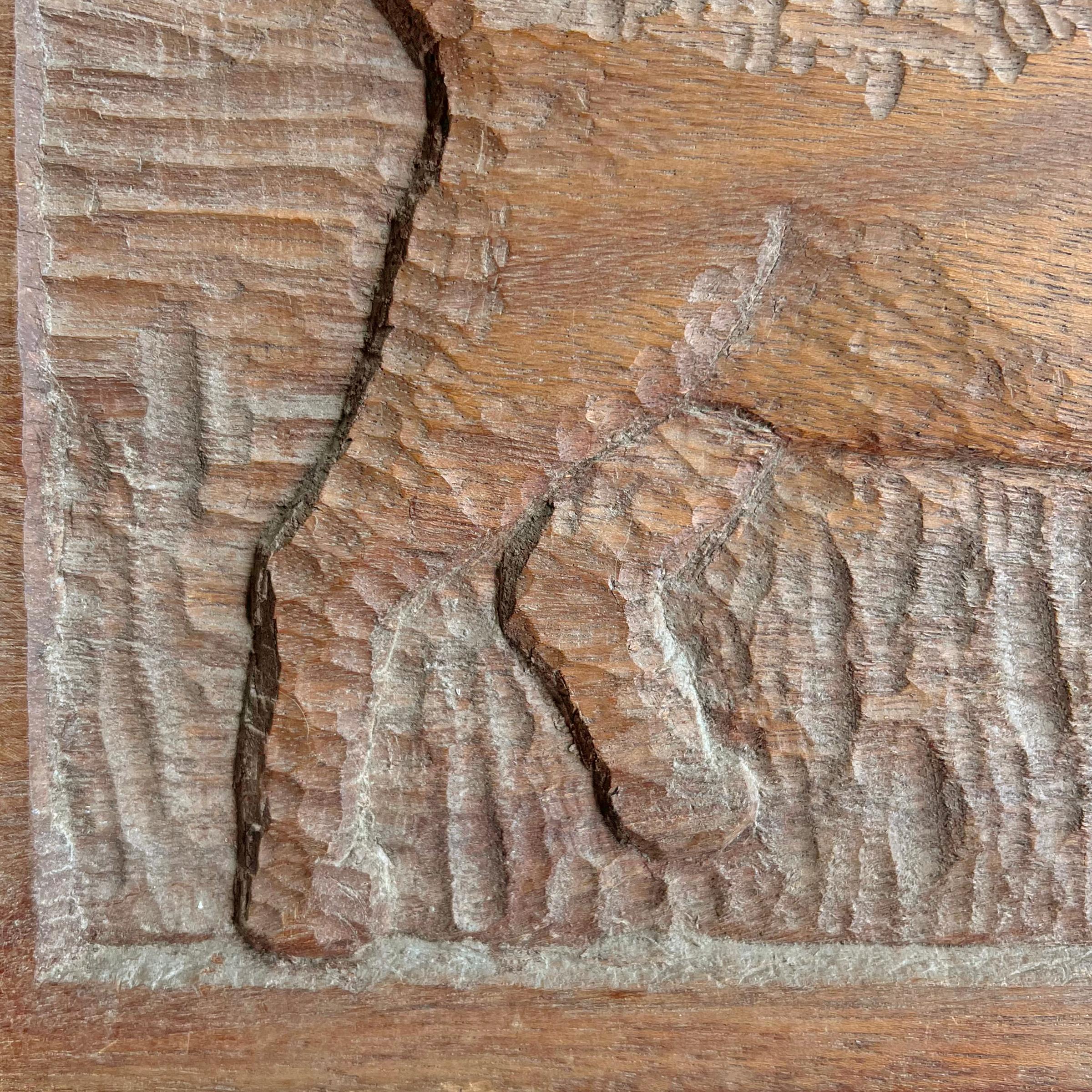 American Folk Art Labrador Carved Wood Panel 1