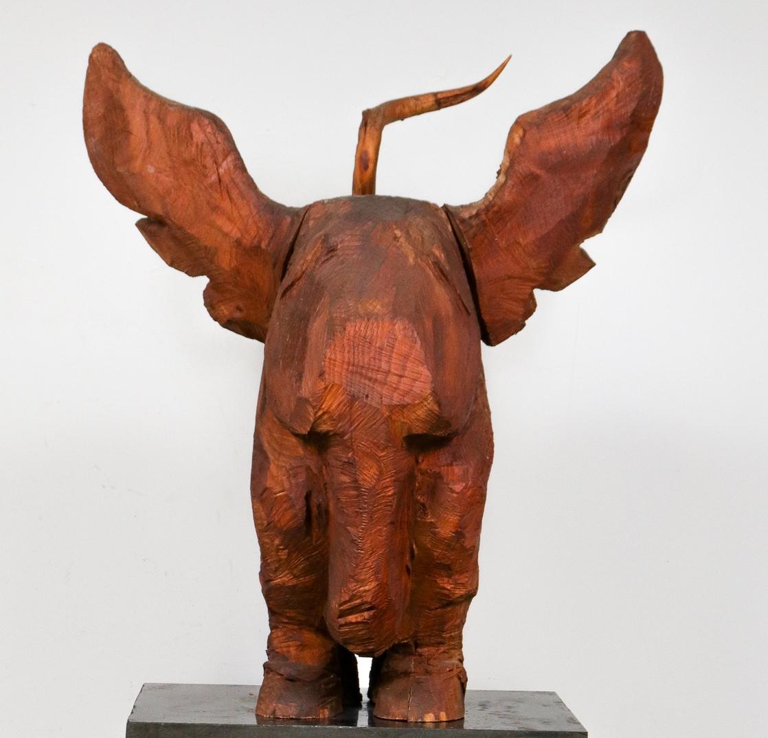American Folk Art Large Carved Wood Elephant or Donkey For Sale 1