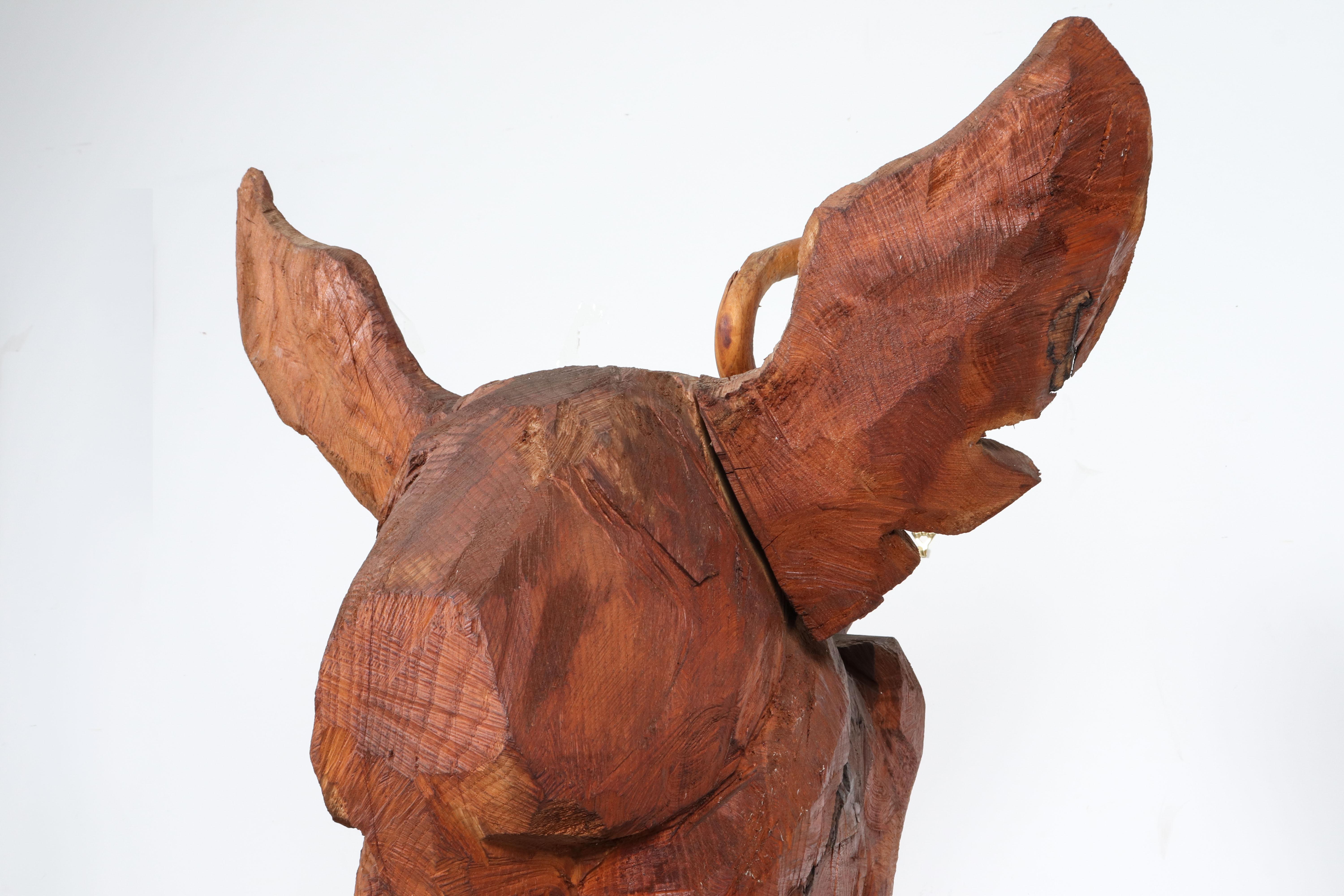 American Folk Art Large Carved Wood Elephant or Donkey For Sale 3