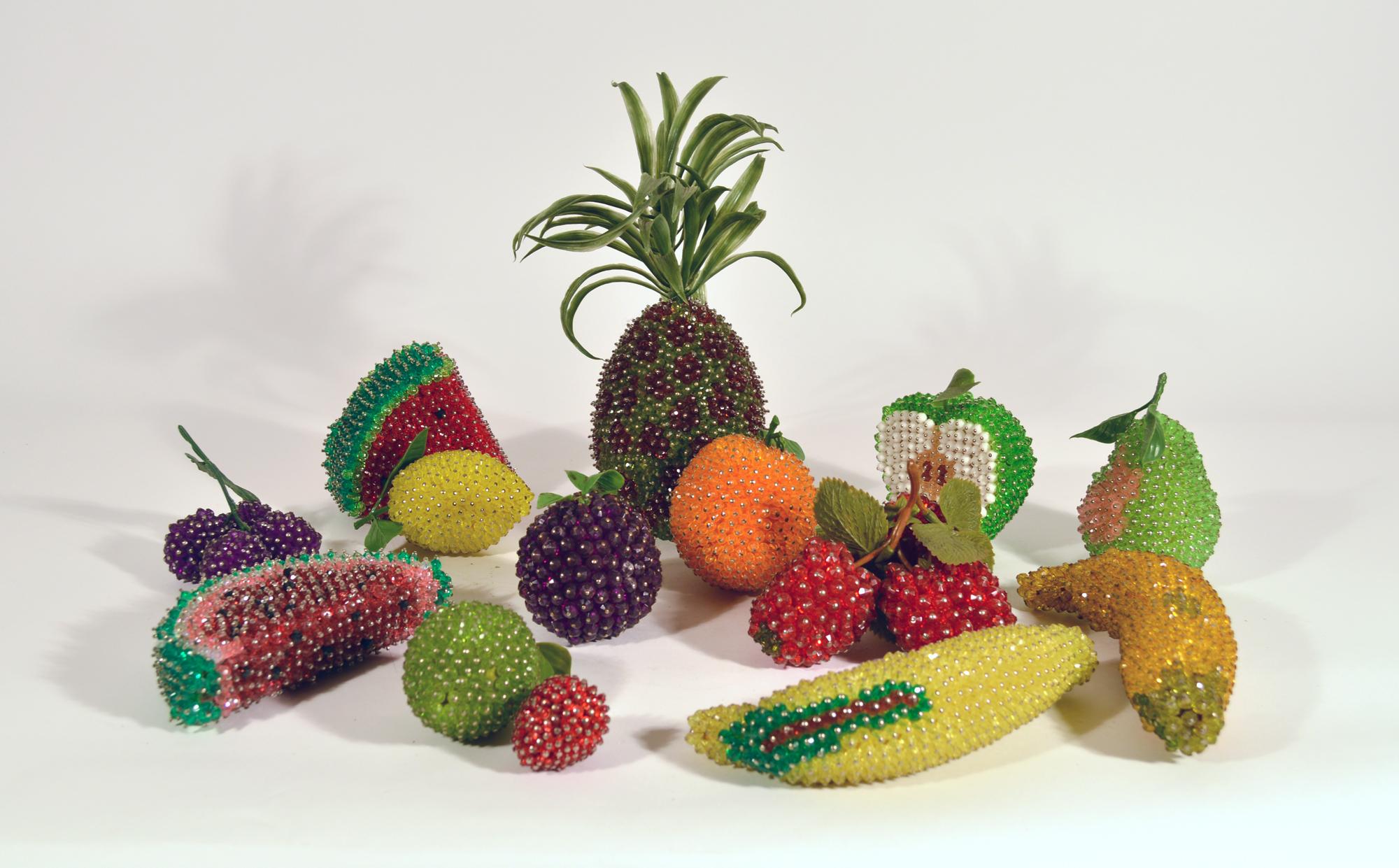 beaded fruit basket