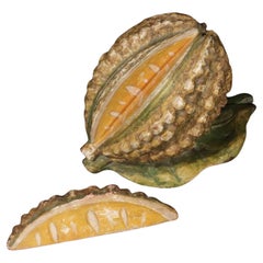 American Folk Art Model of a Cocoa Pod and its Leaves