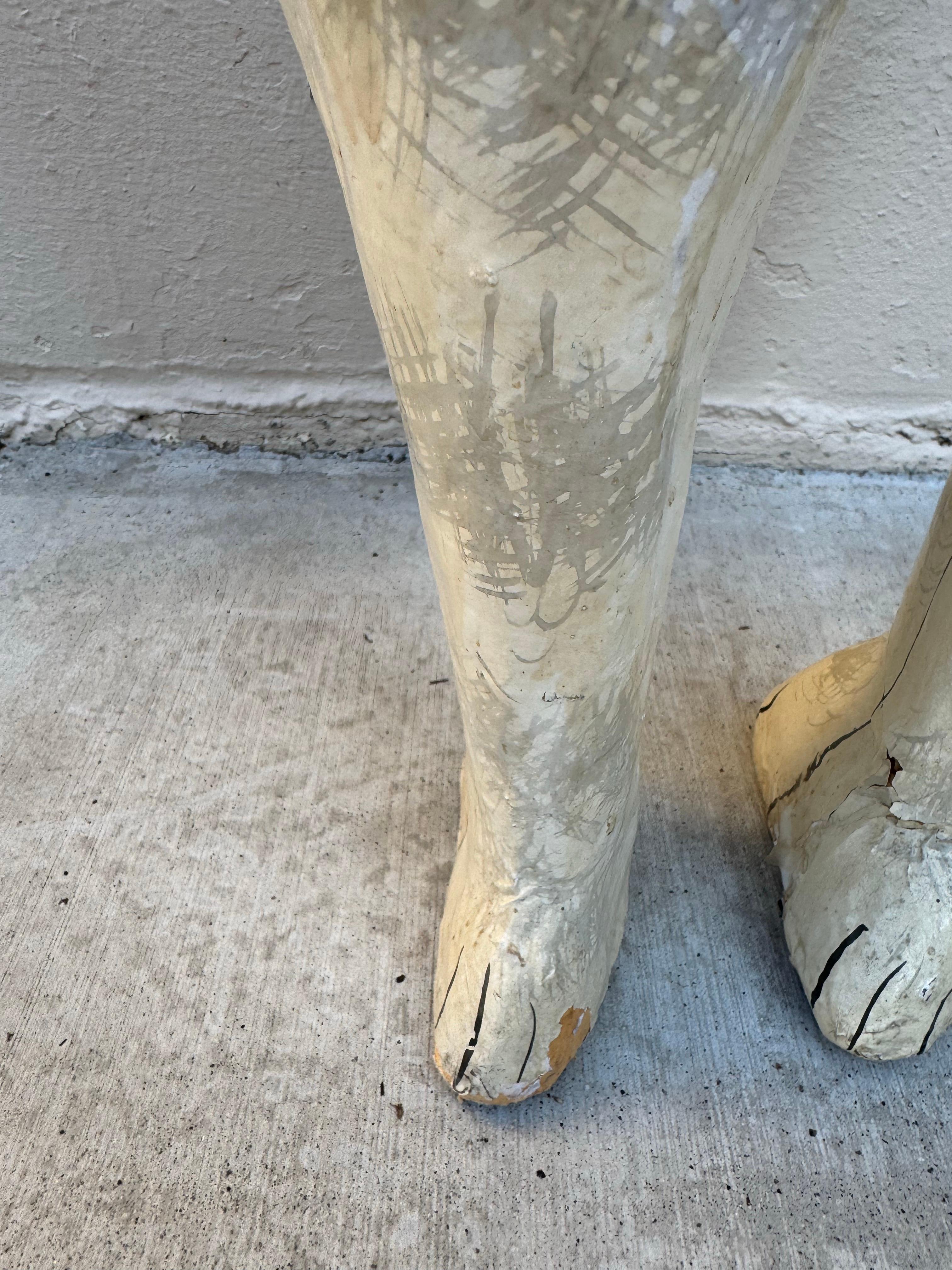American Folk Art Paper Mâché Hand-Painted Cat Sculpture For Sale 6