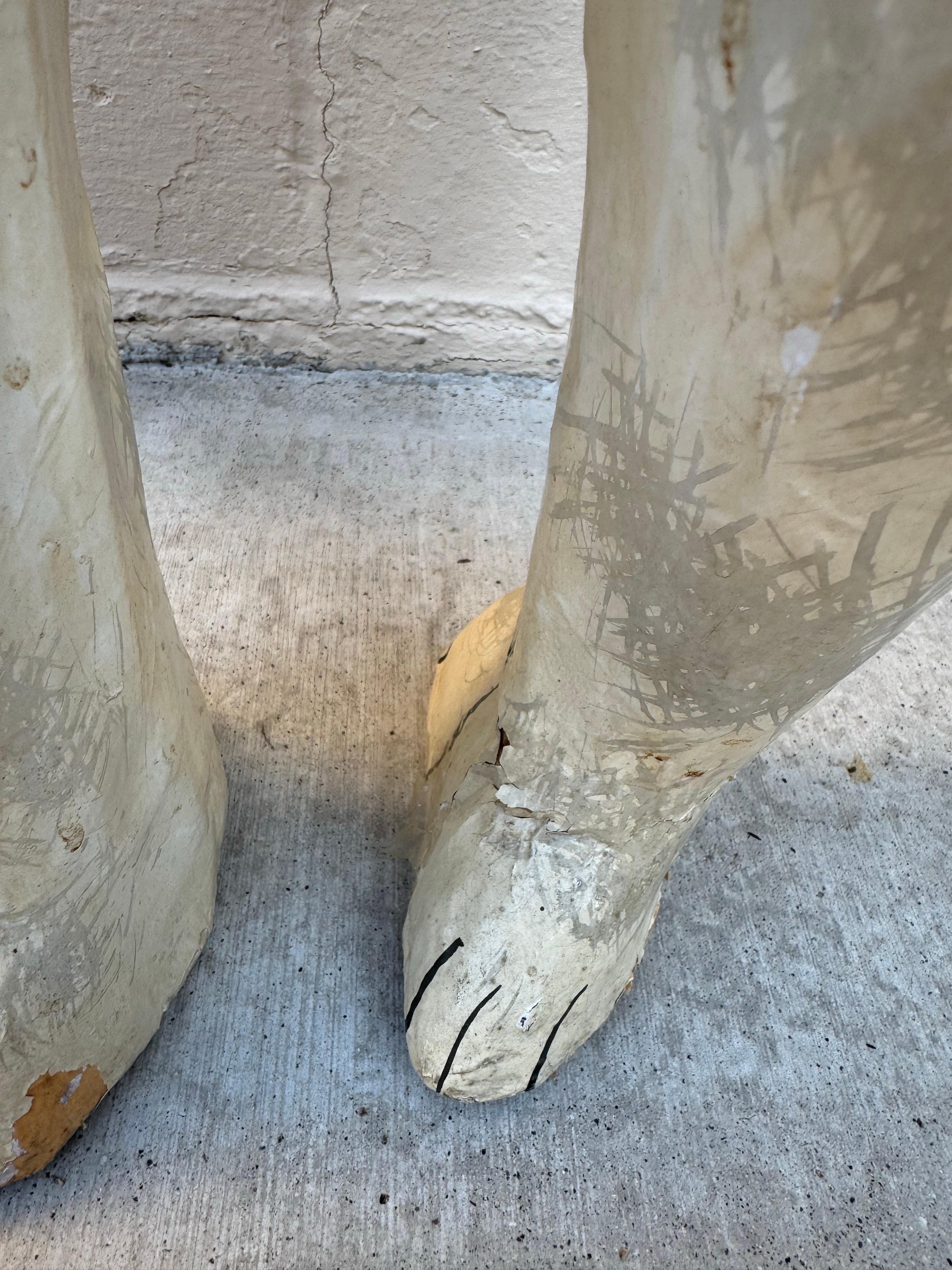 American Folk Art Paper Mâché Hand-Painted Cat Sculpture In Good Condition For Sale In San Carlos, CA